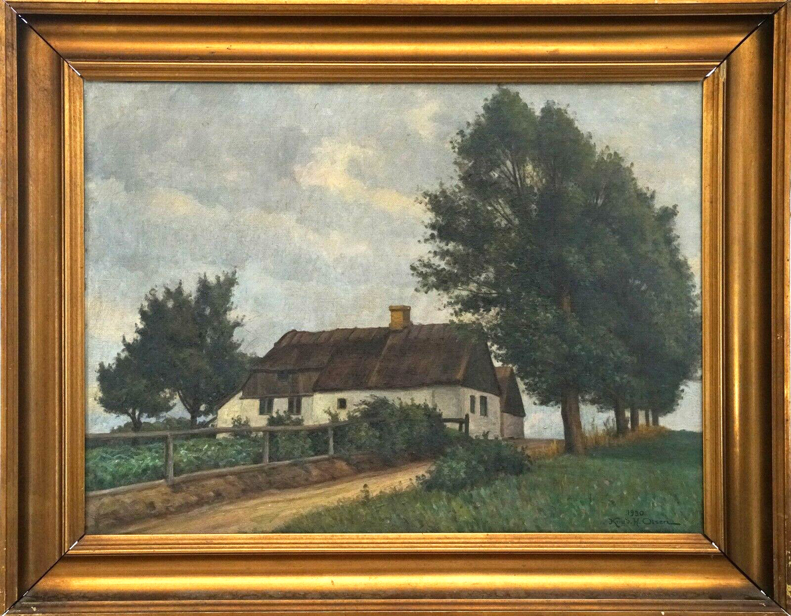 Amazing Original 1930 Landscape Oil Painting by Knud Olsen (1878 – 1951)