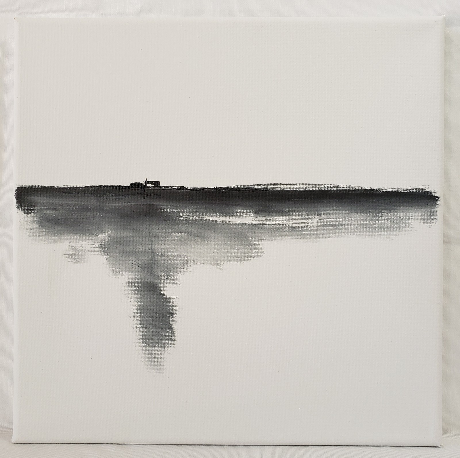 No.678 Original Abstract Minimal Landscape Ink Painting By K.A.Davis