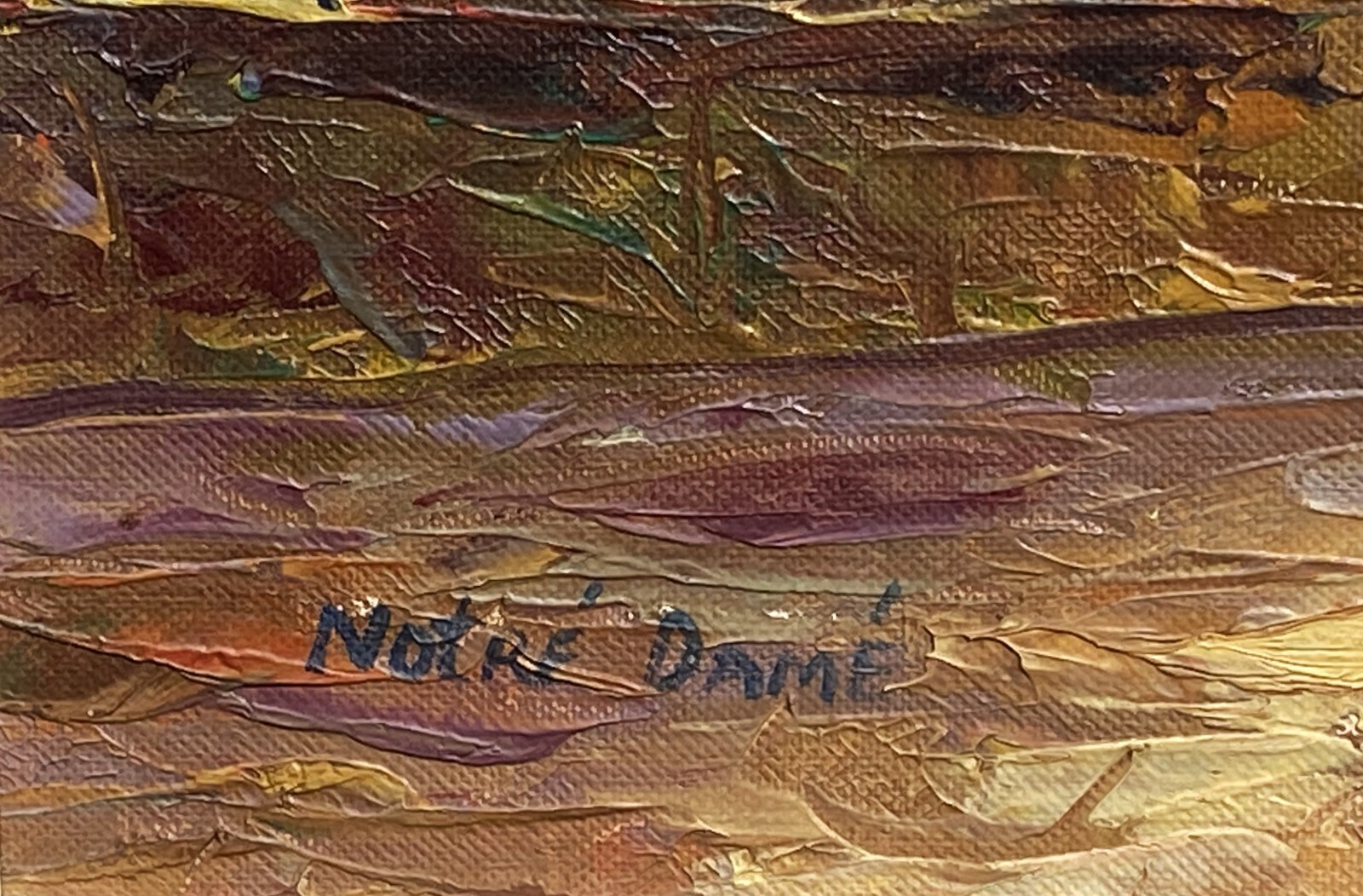 V. Andres (French, 20th C), VTG mid- 20th C Original Textured O/B «Notre Dame»!