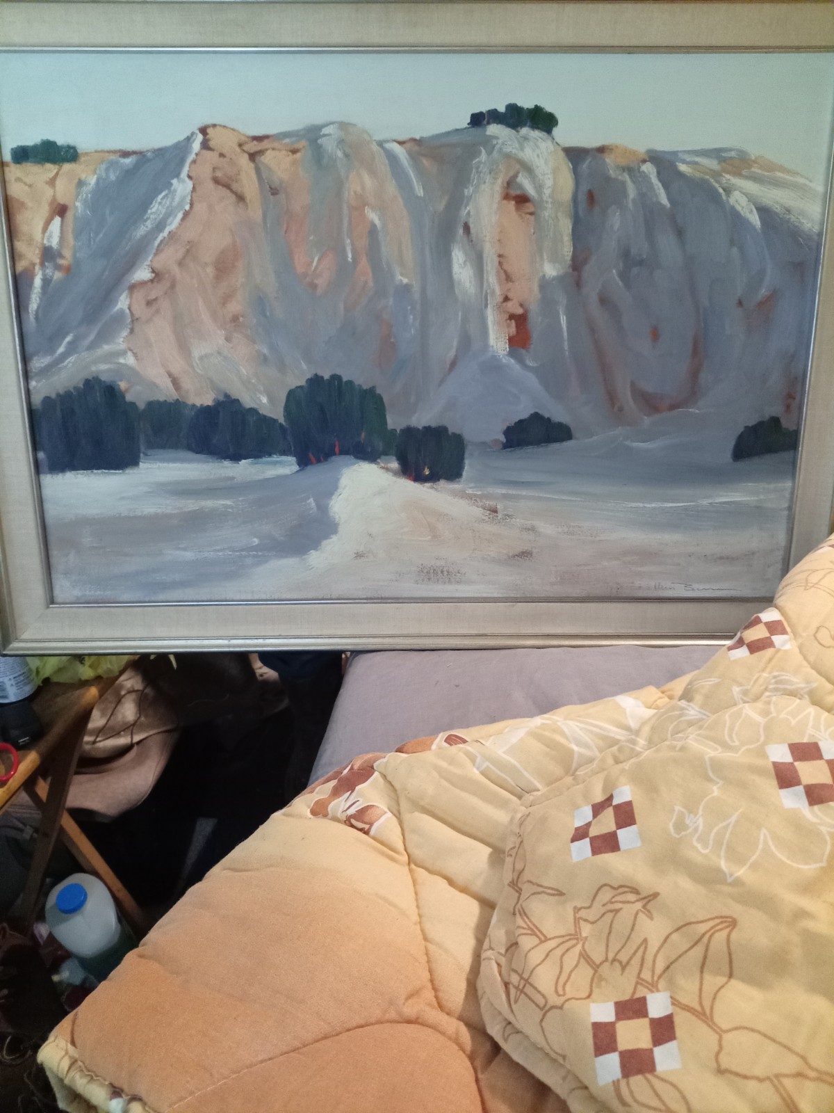 Original William Berra Oil Painting Mewbe Hills 32in X22 in In Original Frame