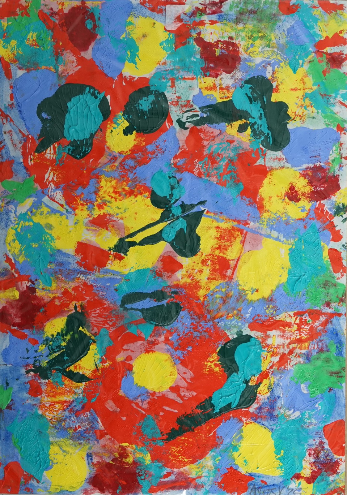 ANTHONY FROST Original ARTWORK Signed Abstract Art Arcyl on Paper
