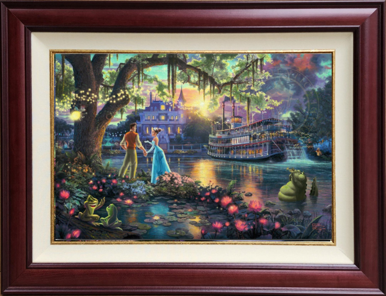 Thomas Kinkade ~ Princess and the Frog 18×27 Publisher Proof ~ 2 M.H. Certs