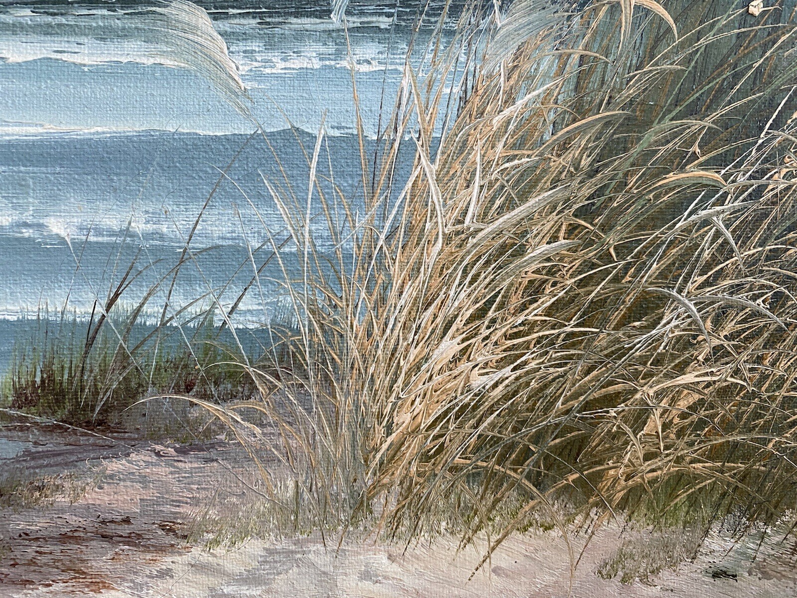 David Forbes Original Beach Scene Large Framed Canvas Oil Painting