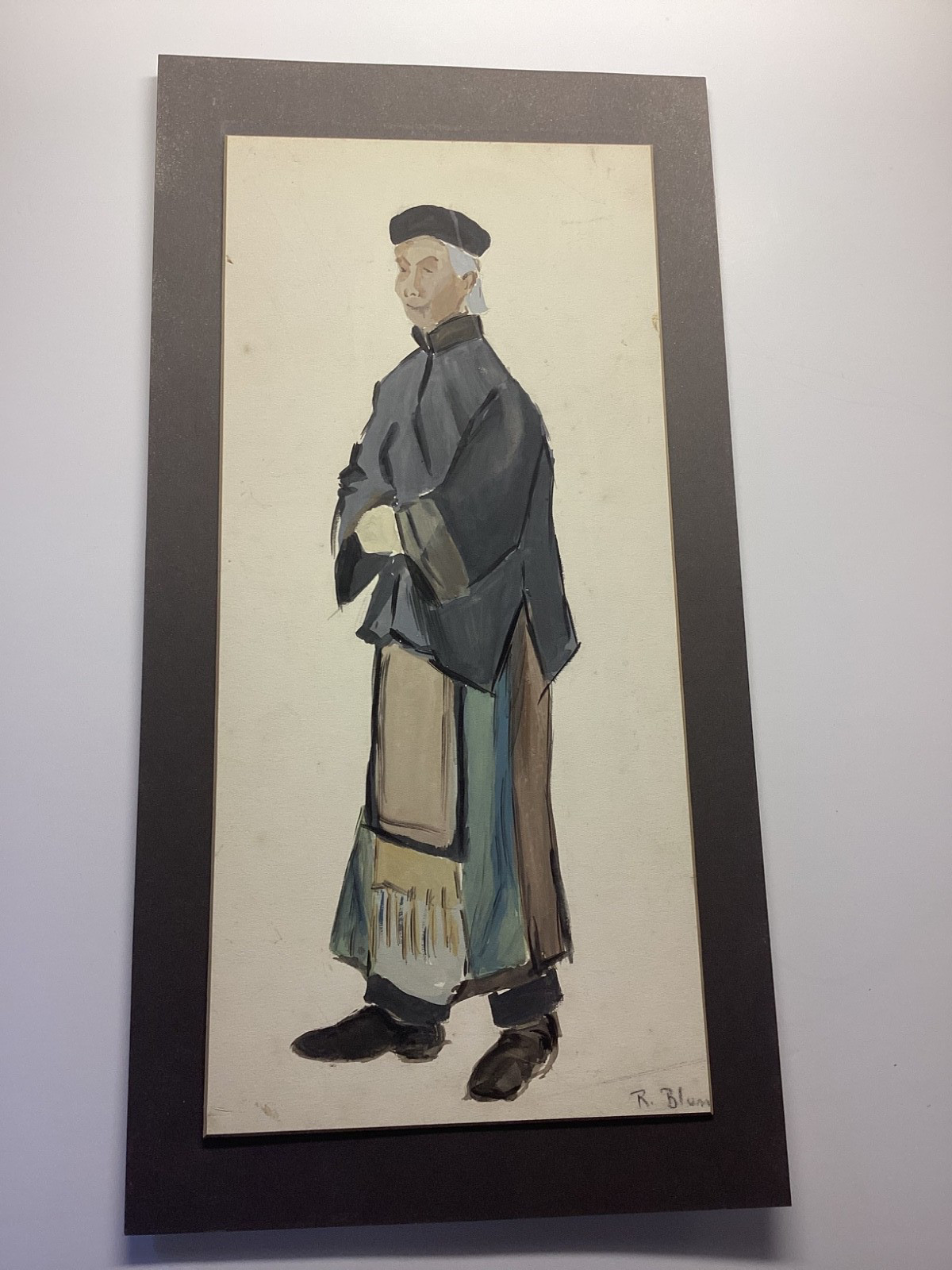 Gouache Painting Signed R. Blum