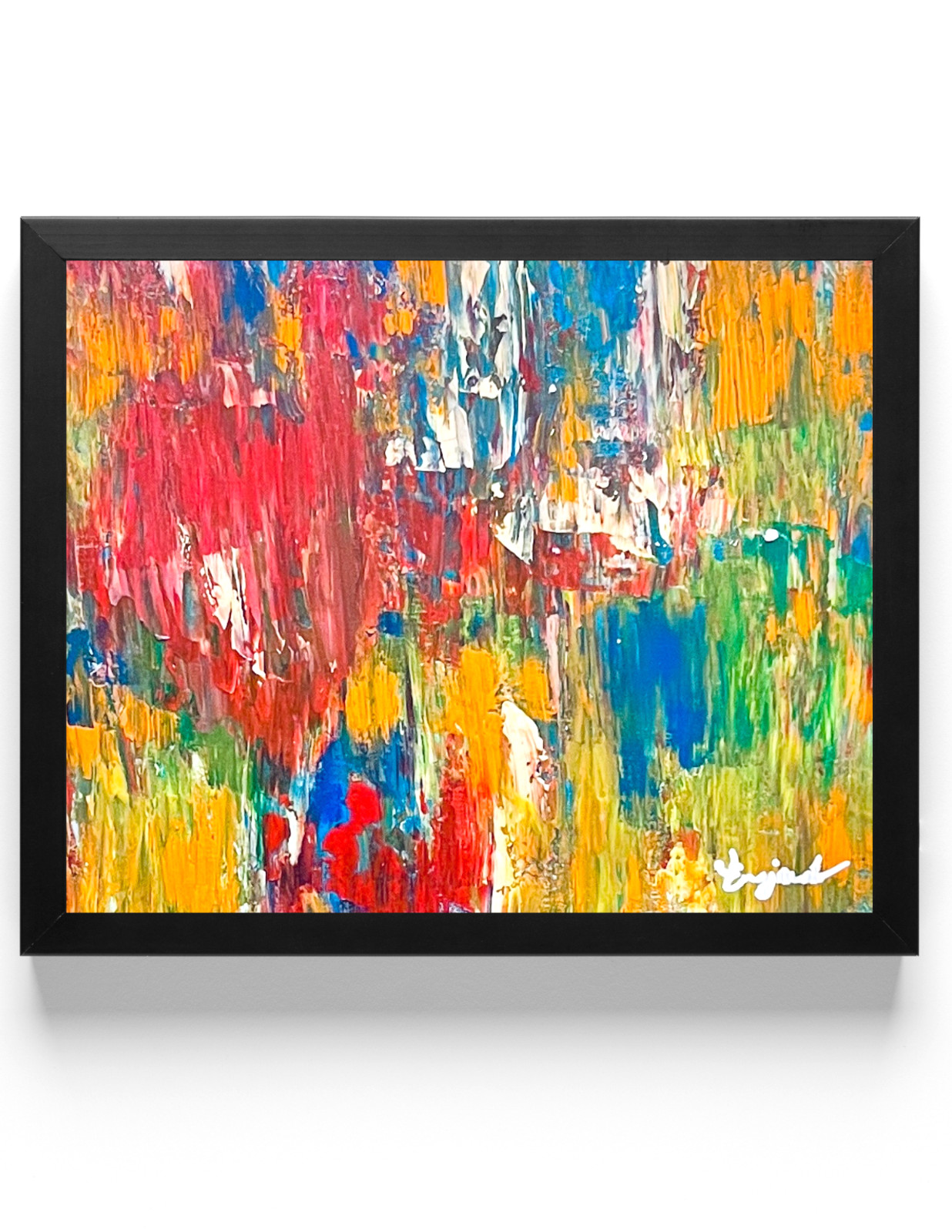Guajardo Art: Heart Waves 10X8 Expressionism Original Wood Panel