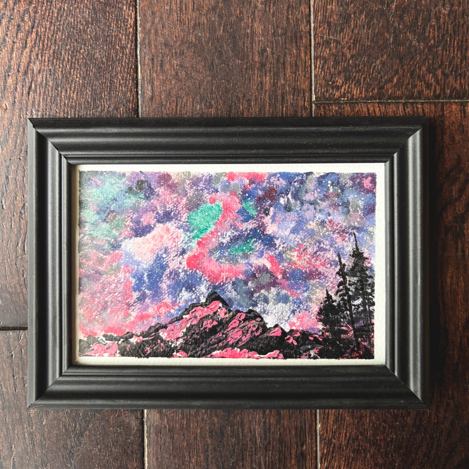 Galaxy Forest Starscape Night Sky Original Signed Card
