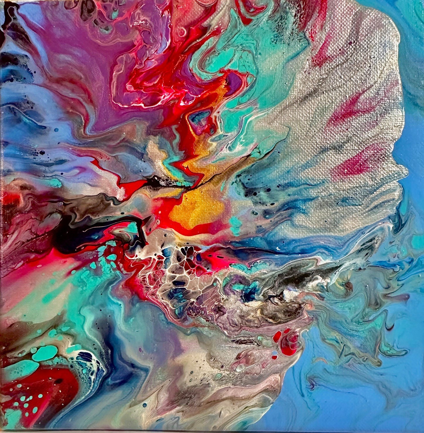 Original Acrylic 8″x8″ Canvas Art OOAK (One of a Kind) Auto, Date, Numbered 1/1
