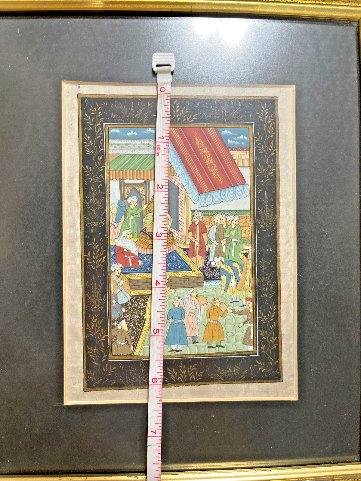 Hand Made Mughal Ruler Miniature Painting Of Persian Court Scene (BH)