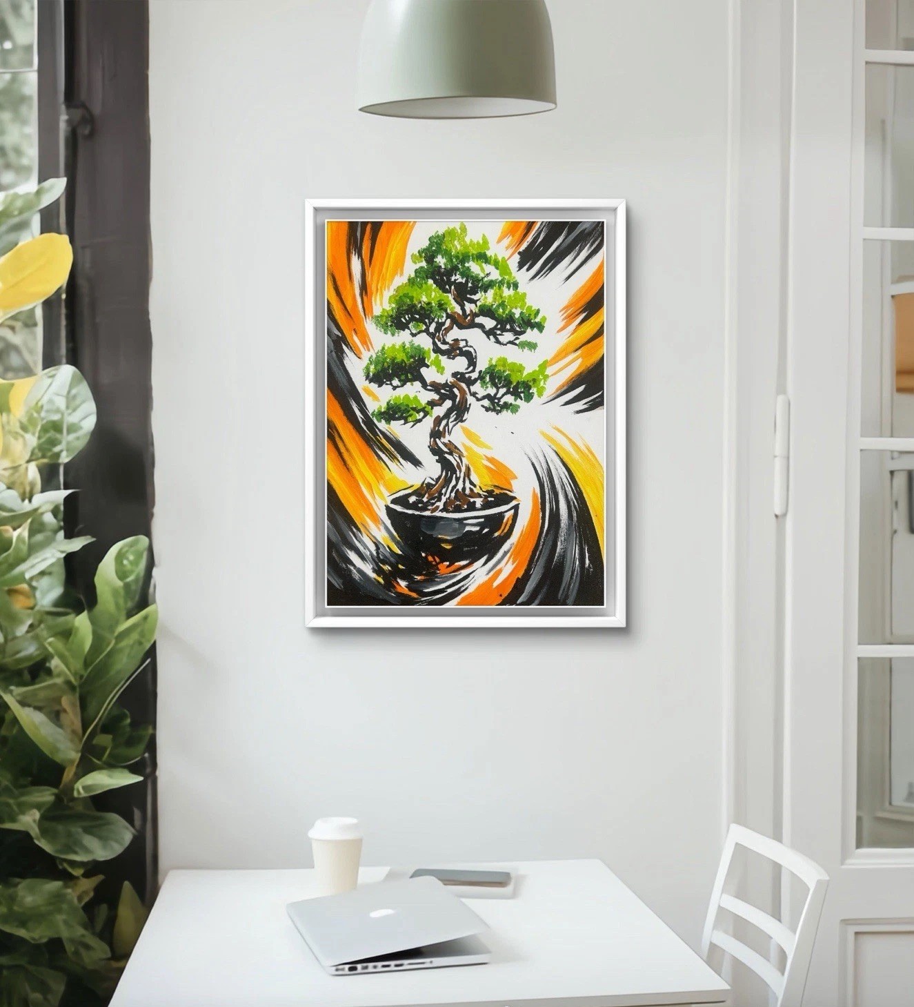 Original Abstract Bonsai Tree Painting 14×11 canvas Modern Artwork Wall Art Home