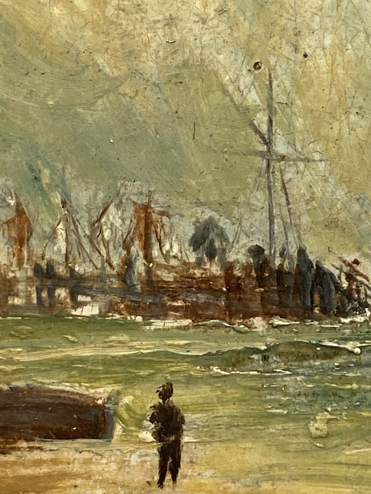 G. Delalande Grouville Jersey Oil Painting Antique Coastal Seascape
