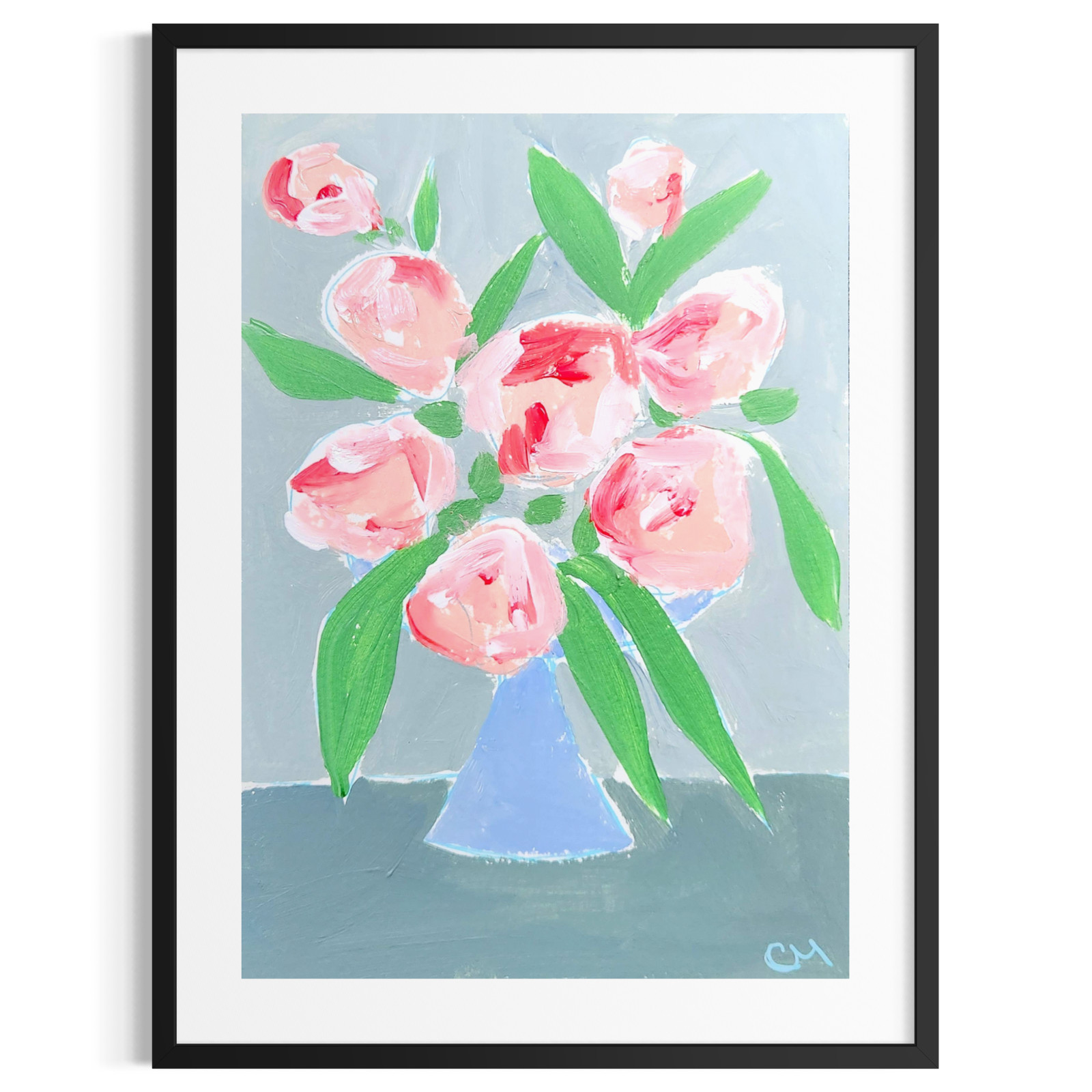 Hand Painted 5×7 Flower Painting Acrylic Earth Tones Living Room Mothers Day