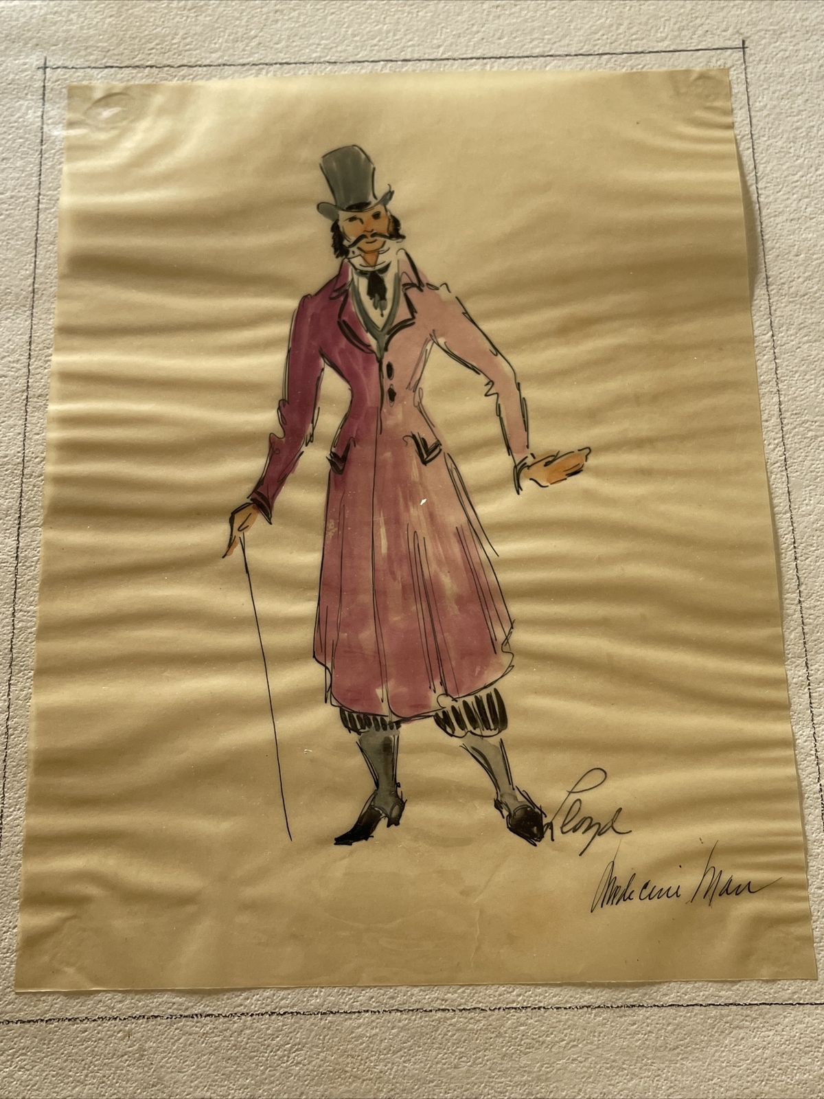 Vintage American Illustration Painting Stage Set design John Robert Lloyd