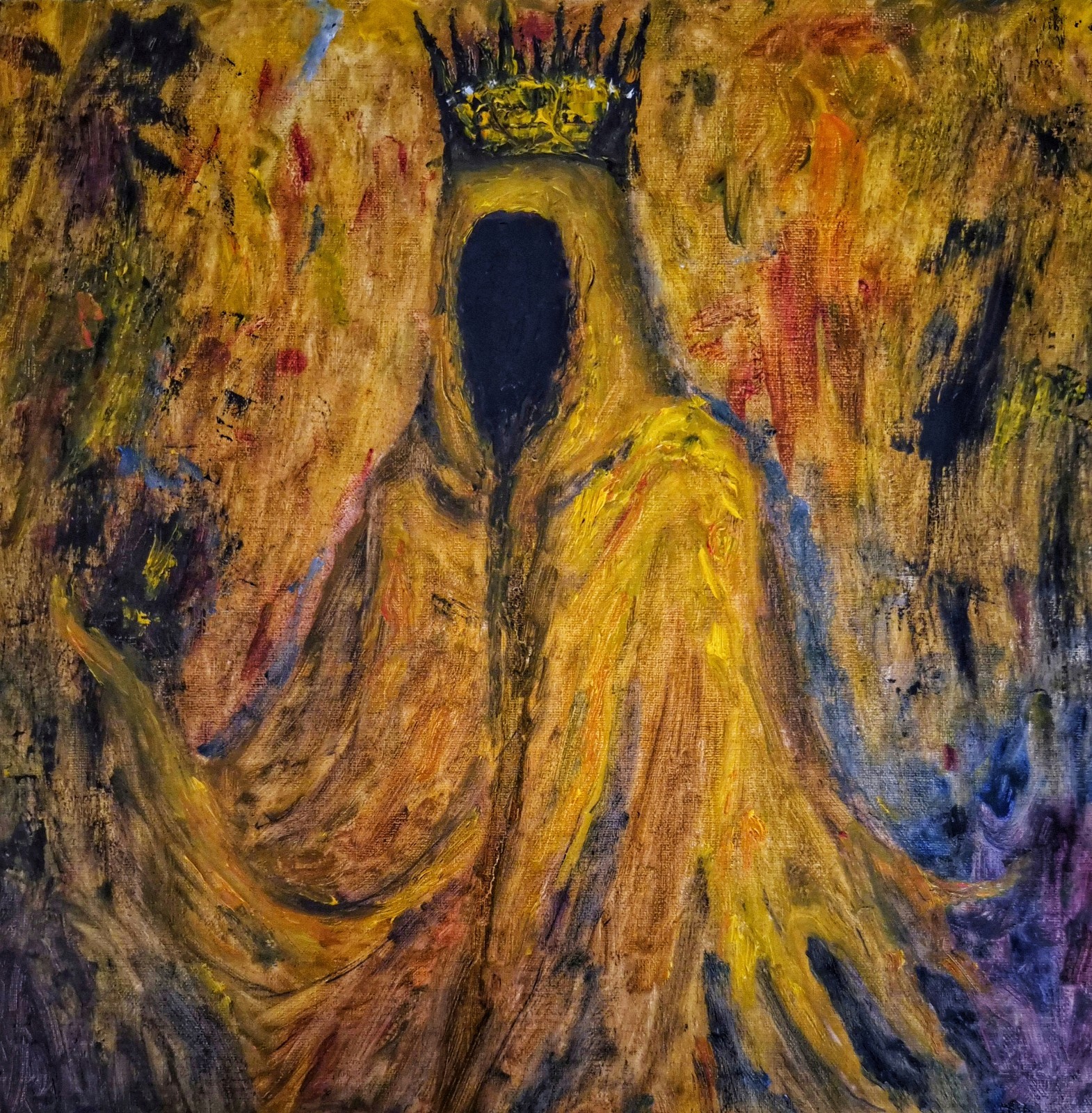 King in Yellow XIII – 12×12″ multimedia oil painting – direct from artist