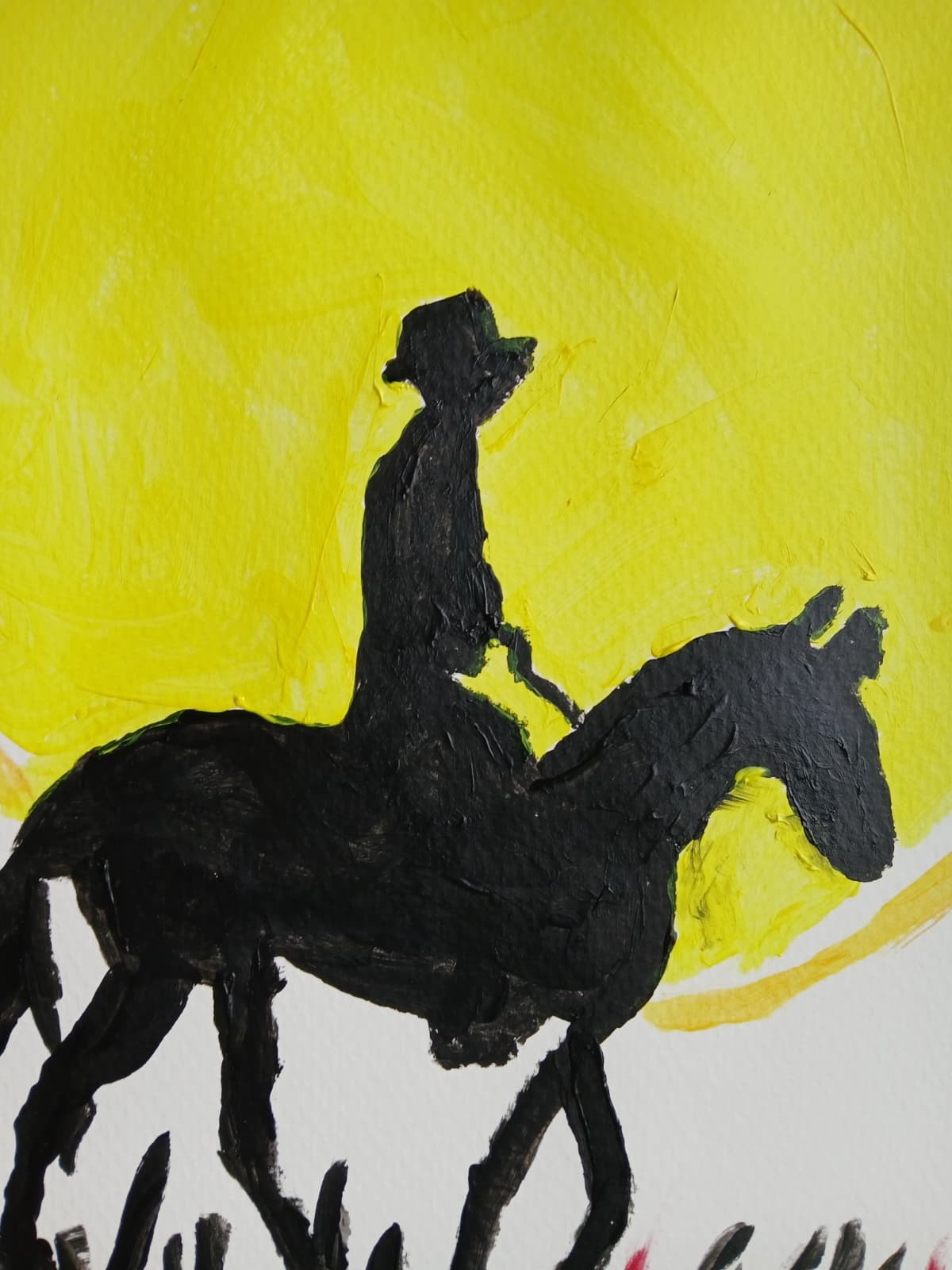 Abstract/Expressionism 11×14 Horse Sun Ride One of a Kind Street Art Painting