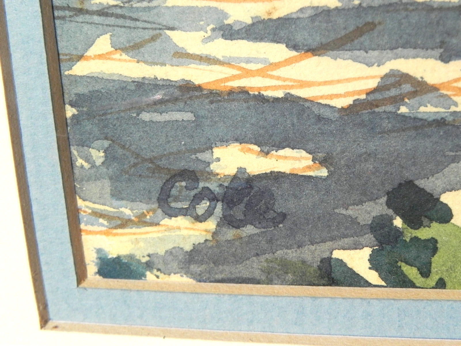 Walter Cole 1881-1965 Florida art watercolor painting shore scene St. Augustine