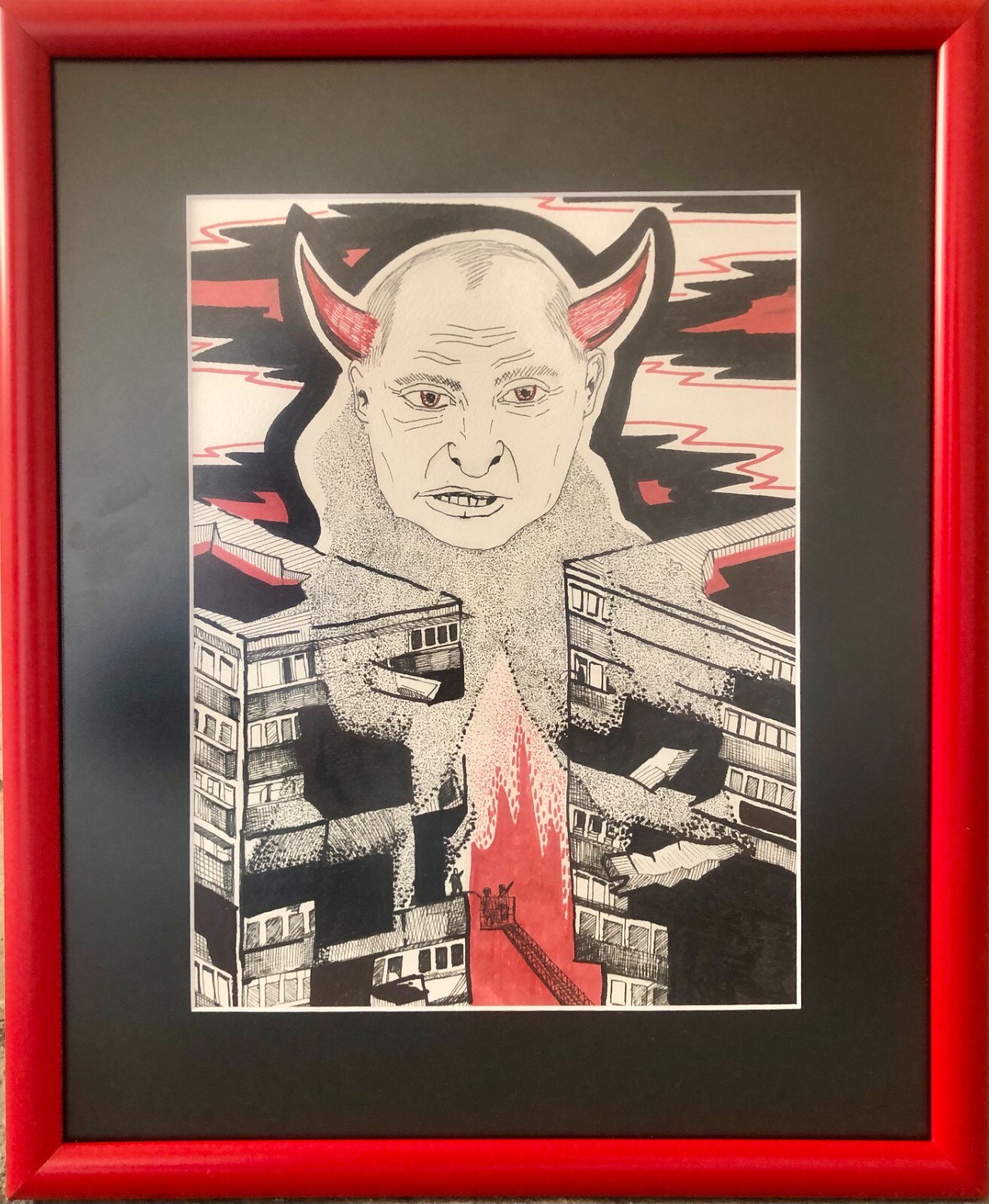 Painting by Ukrainian artist Kostyuk-Shostka «Devil Putin»