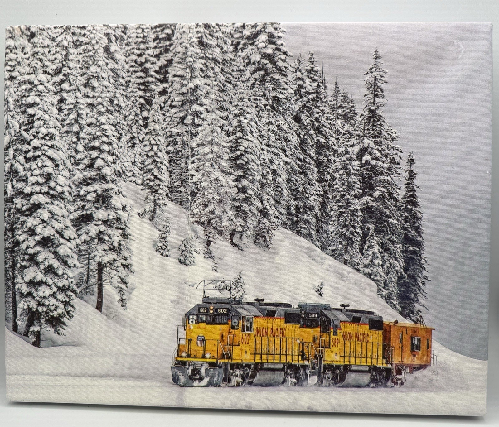 609 Union Pacific Union Winter Scene Railroad Art Print AP 14”x11” With Frame