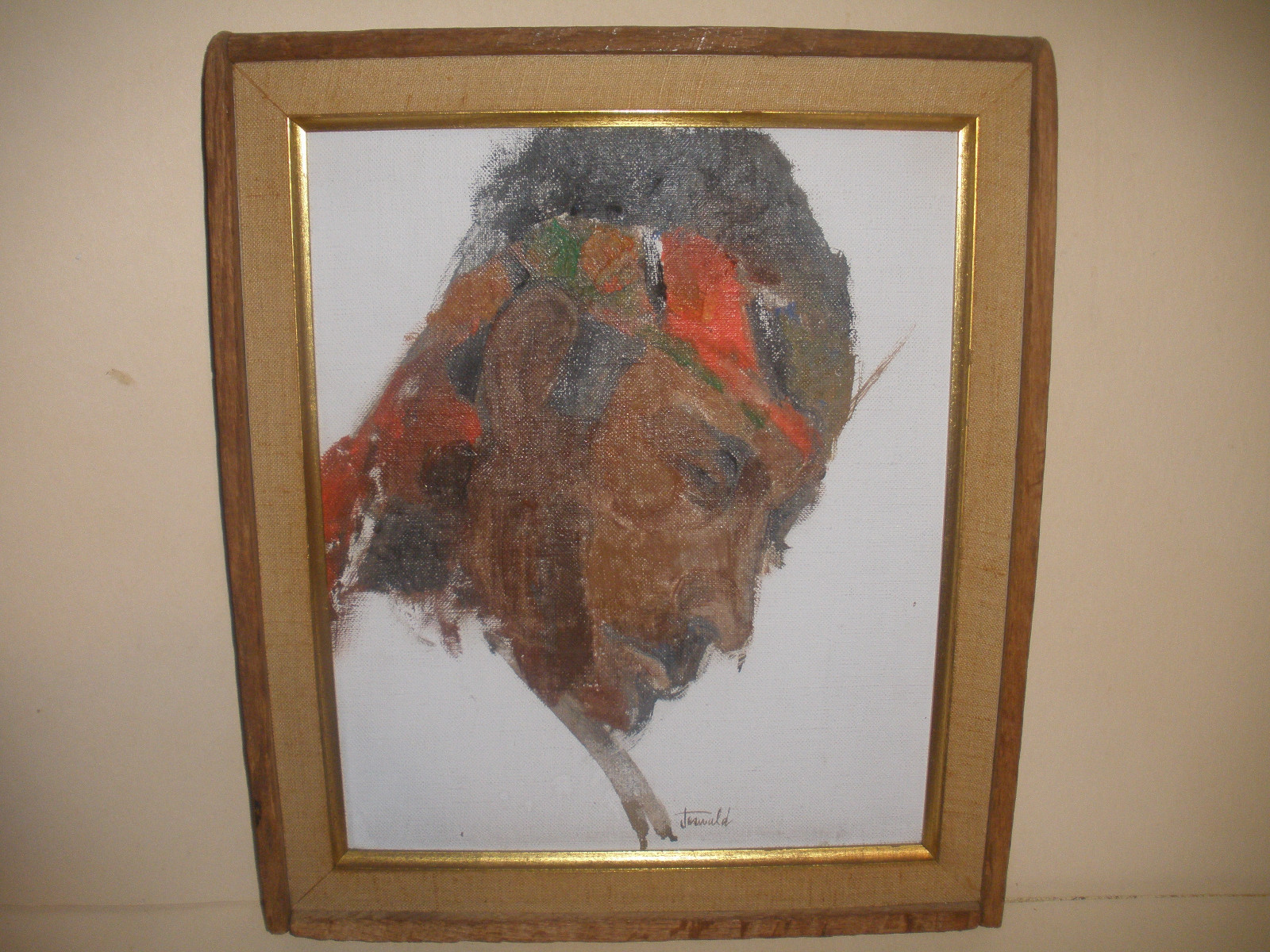 Listed JOSEPH JESWALD American 1927-2009 man portrait oil on canvas board