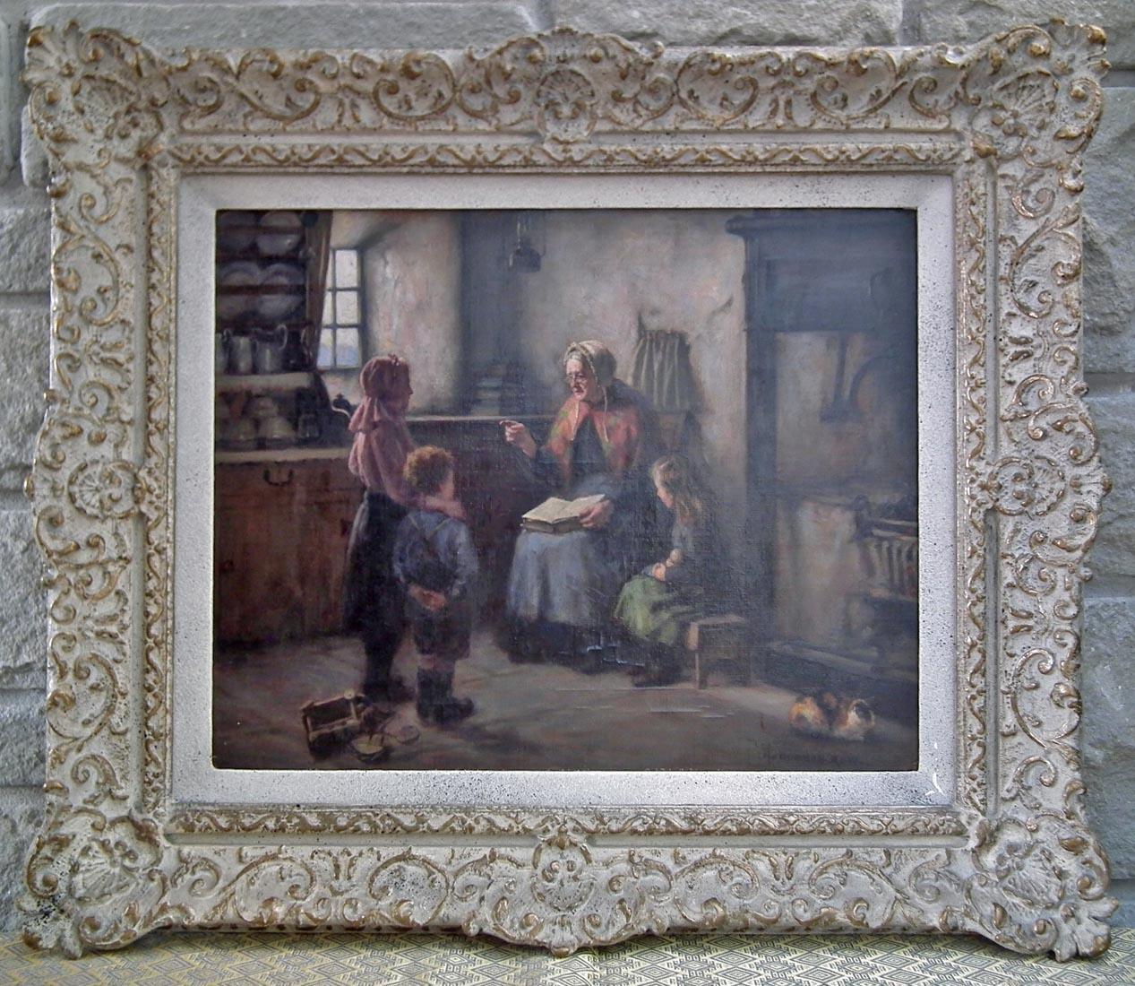 Antique Scottish Painting Oil On Canvas By Henry John Dobson