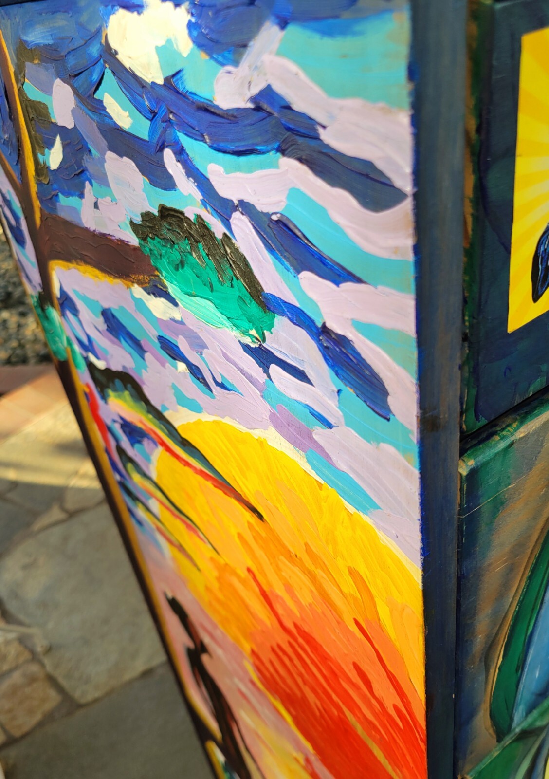 Hand Painted Artist Studio Crafts Chest Mural Graffiti Surreal Art Cubist Disney