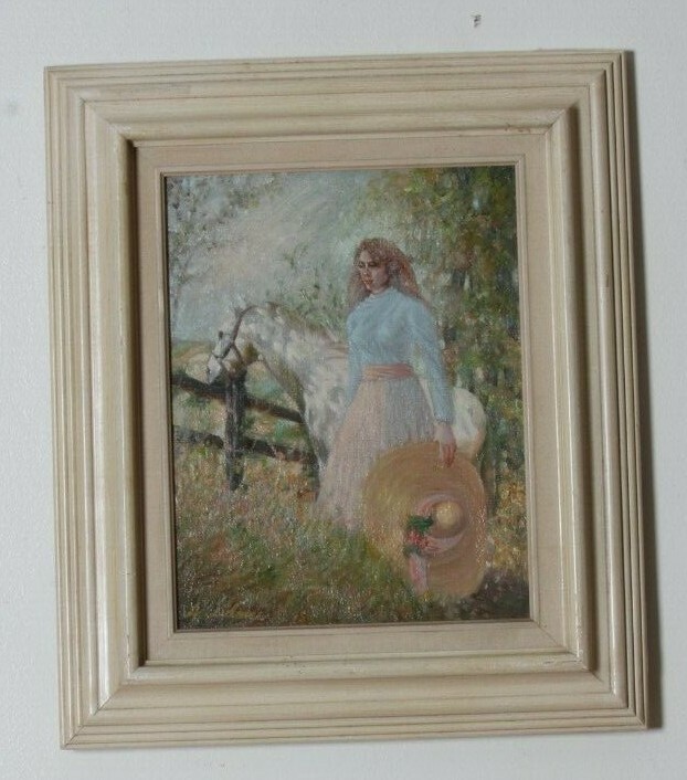 «Before the Ride» By Anthony Sidoni 1995 Signed Oil on Canvas 20 1/2″x17 1/2″
