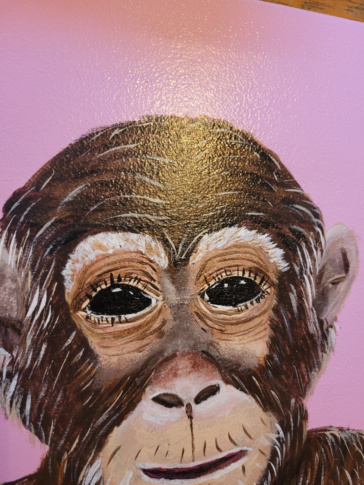 Janet Smith 2pc Painting Monkey Chimp Mohawk Porcelain Tile 12×12 Whimsical