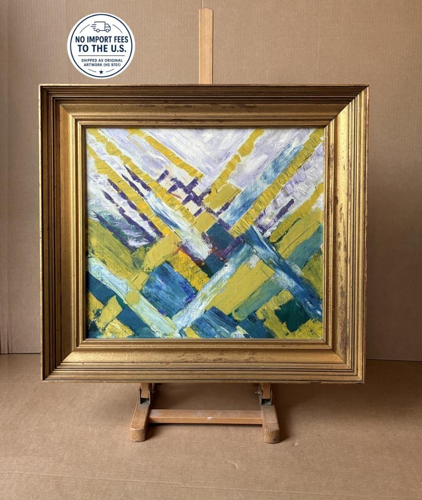 Carl Latimer. African American. Fine Abstract Expressionist Oil. ca 1960s. COA