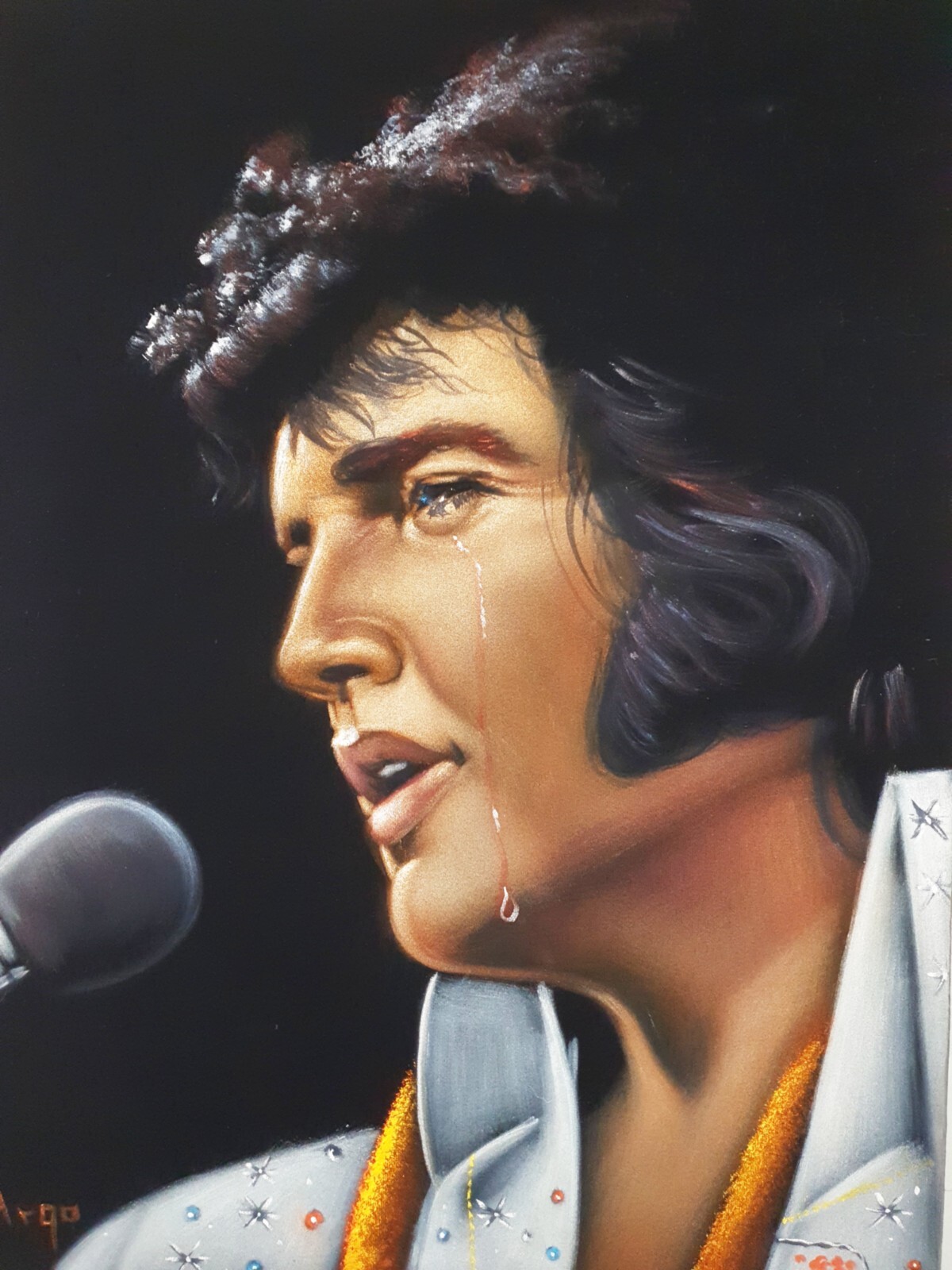 Elvis Presley by Argo, size 18×24, original oil on black velvet