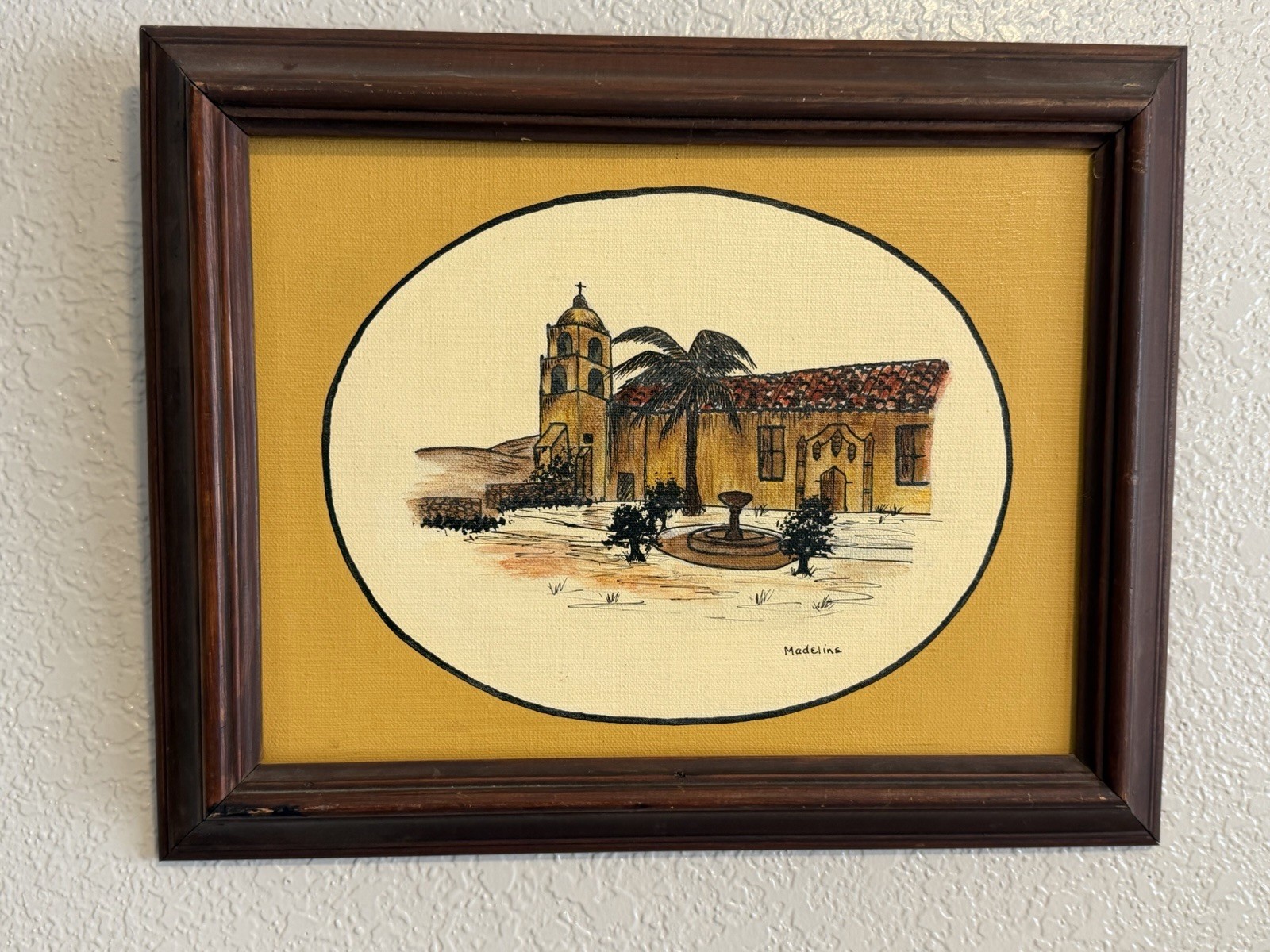 Vintage 1960s California “San Diego Mission “Oil On Canvas Paintings Lot Of 2
