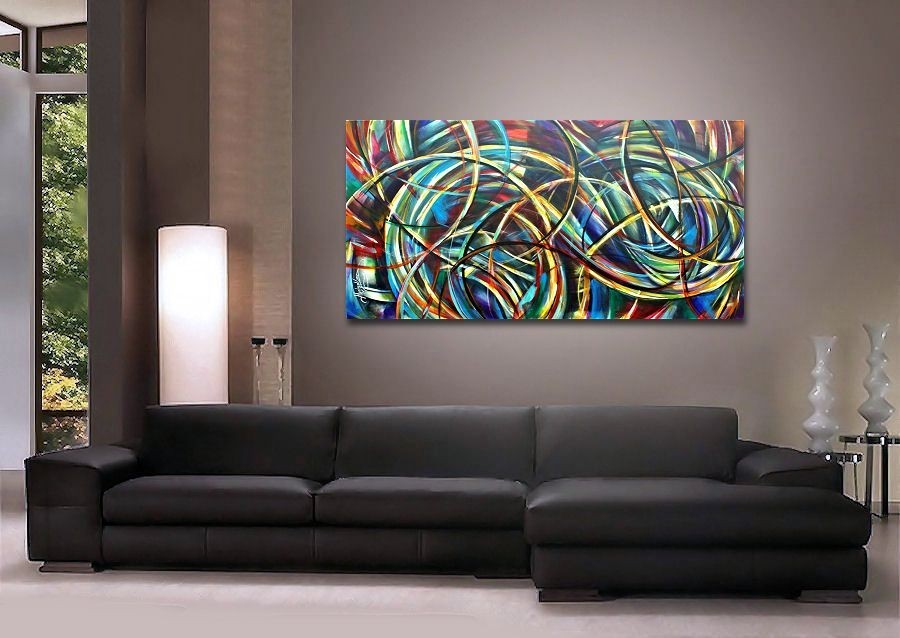 large original multi color abstract art painting contemporary interior modern