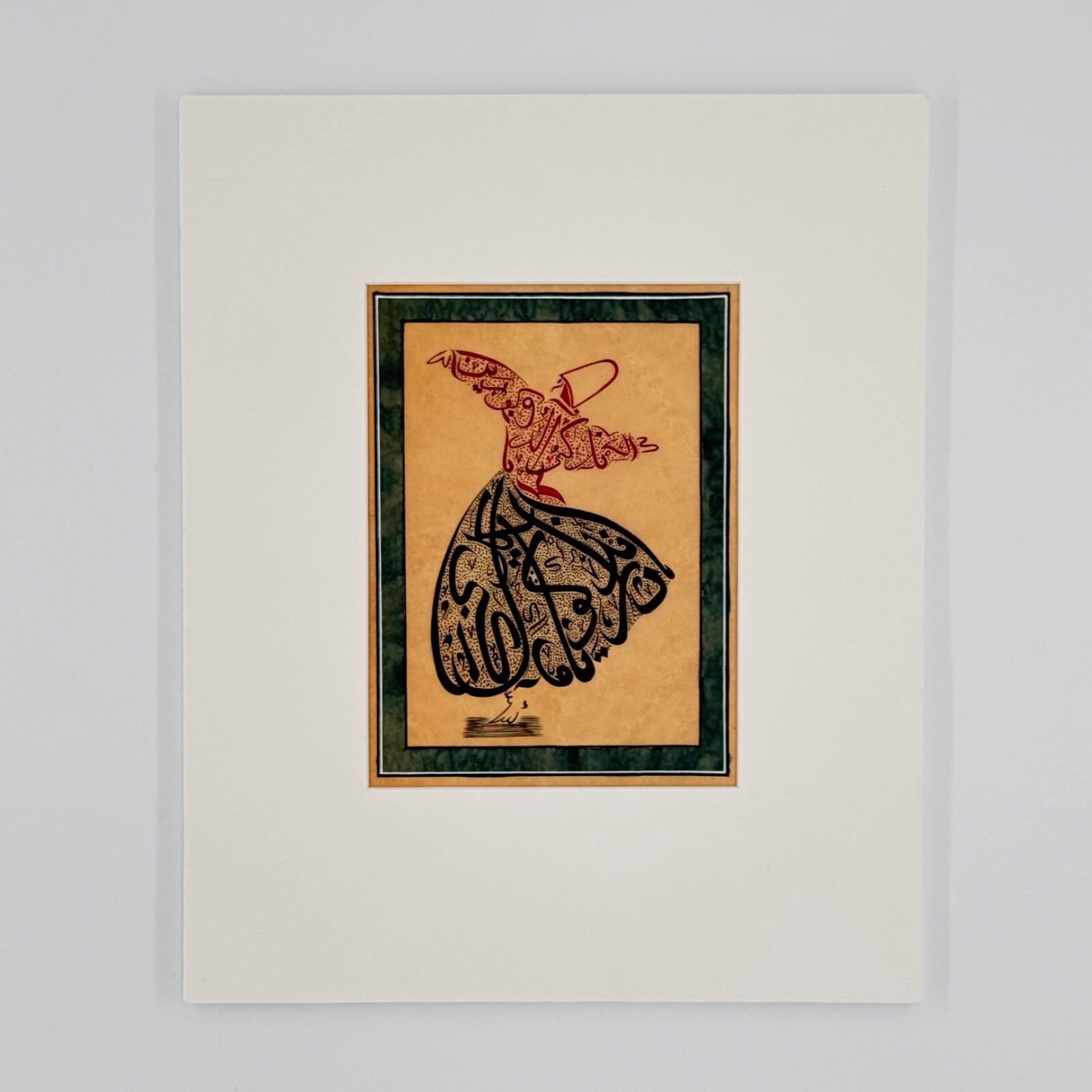 Dancing Dervish Sufism Calligraphy Art Painting Unique Wall & Interior Design