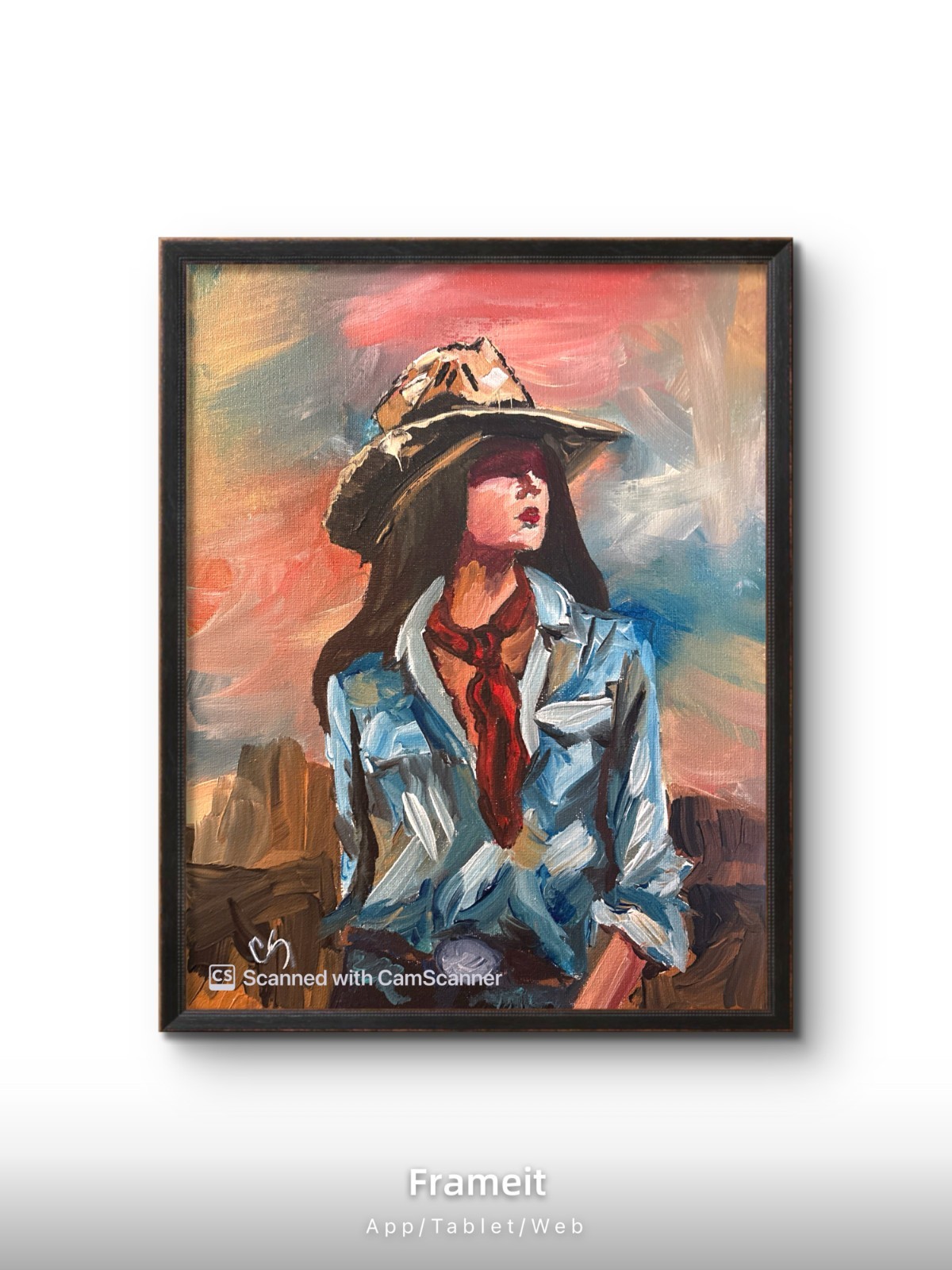Cowgirl Painting Western Portrait Original Acrylic Painting 11×14 Signed Canvas