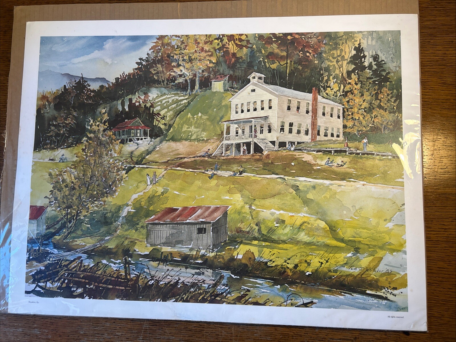 Tom J Whitaker Royalton School Print Signed 25in by 19in