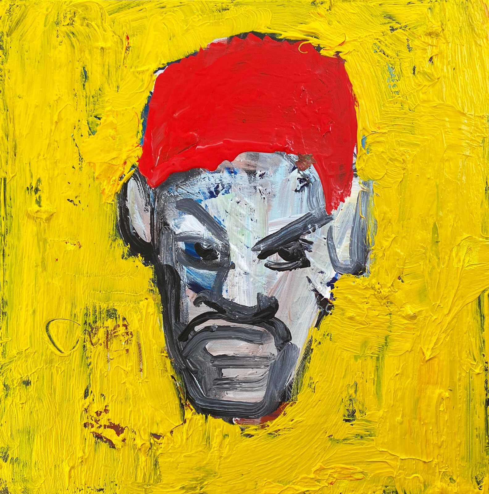Dennis Rodman Original Acrylic on Canvas 12×12 by Sergio Santos @ElSantosWorld
