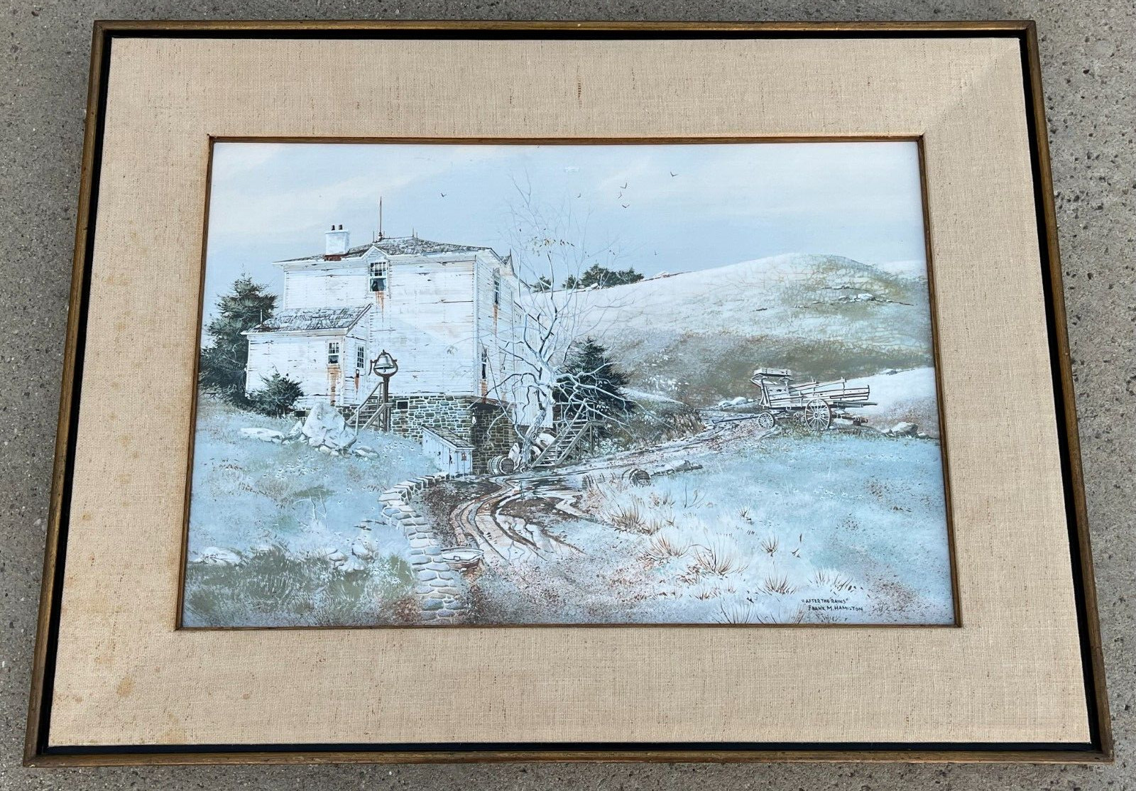 Frank M. Hamilton «After the Rains» Original Oil/ Masonite Painting Board 1970’s