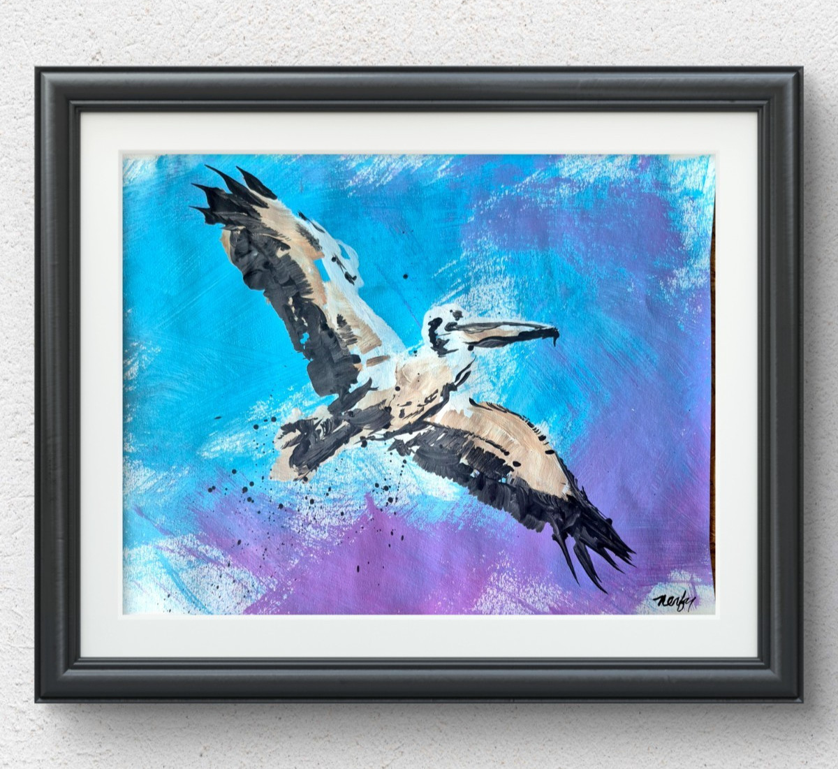 Original Expressive 11×14 Acrylic Bird Animal Art Signed Contemporary Decor P162