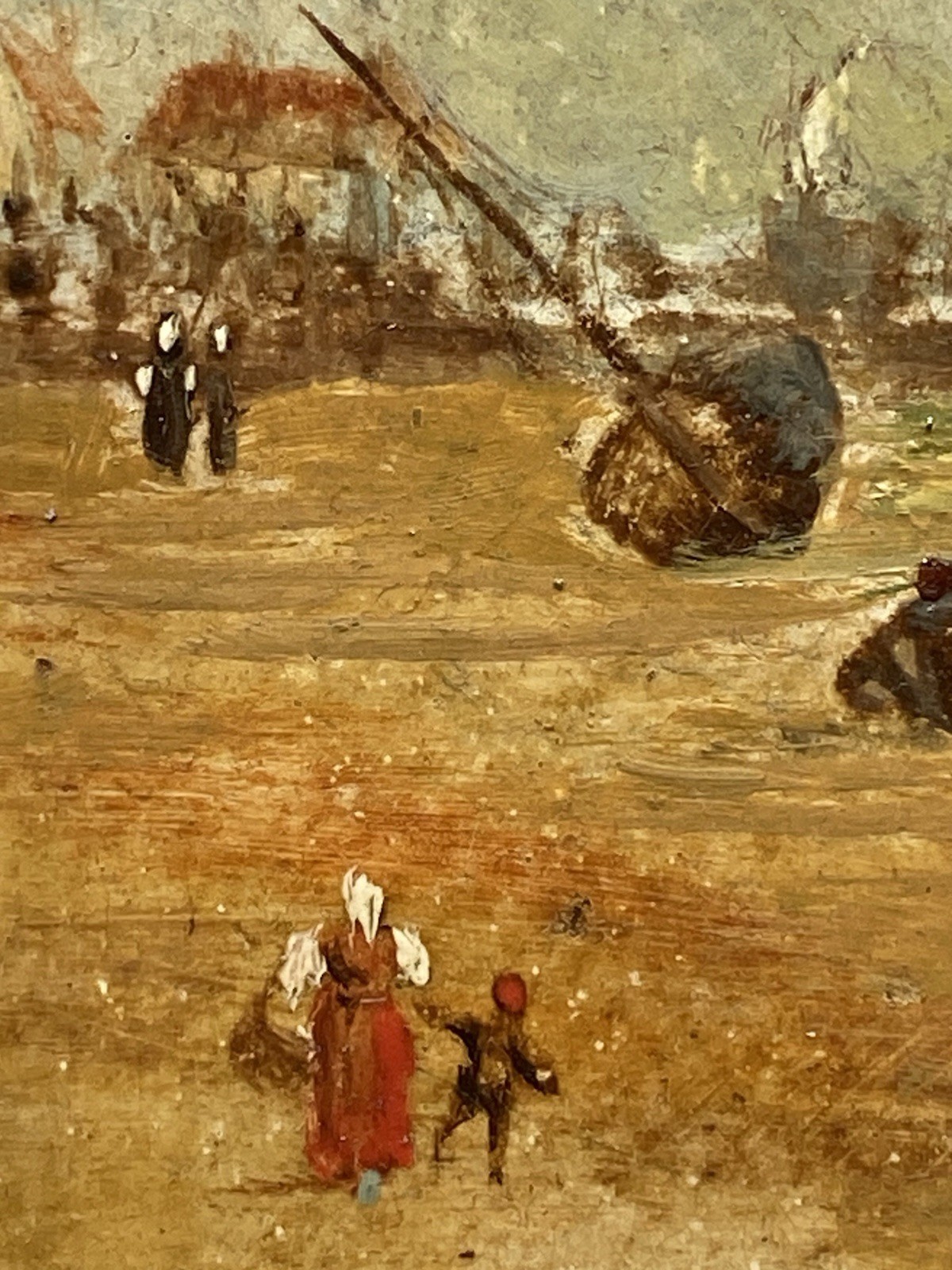 G. Delalande Grouville Jersey Oil Painting Antique Coastal Seascape