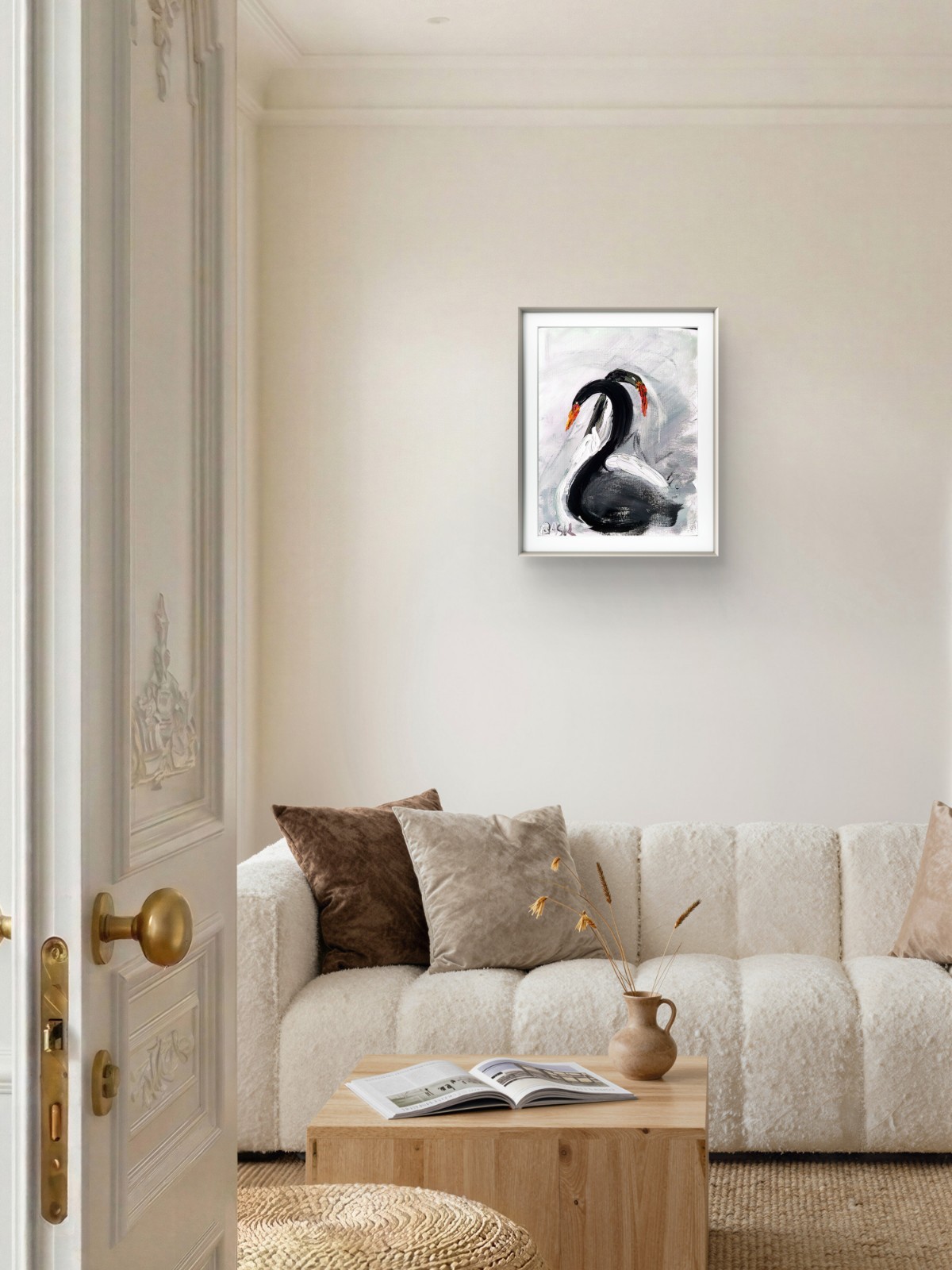 Swans Original Expressionism Acrylic Abstract Canvas