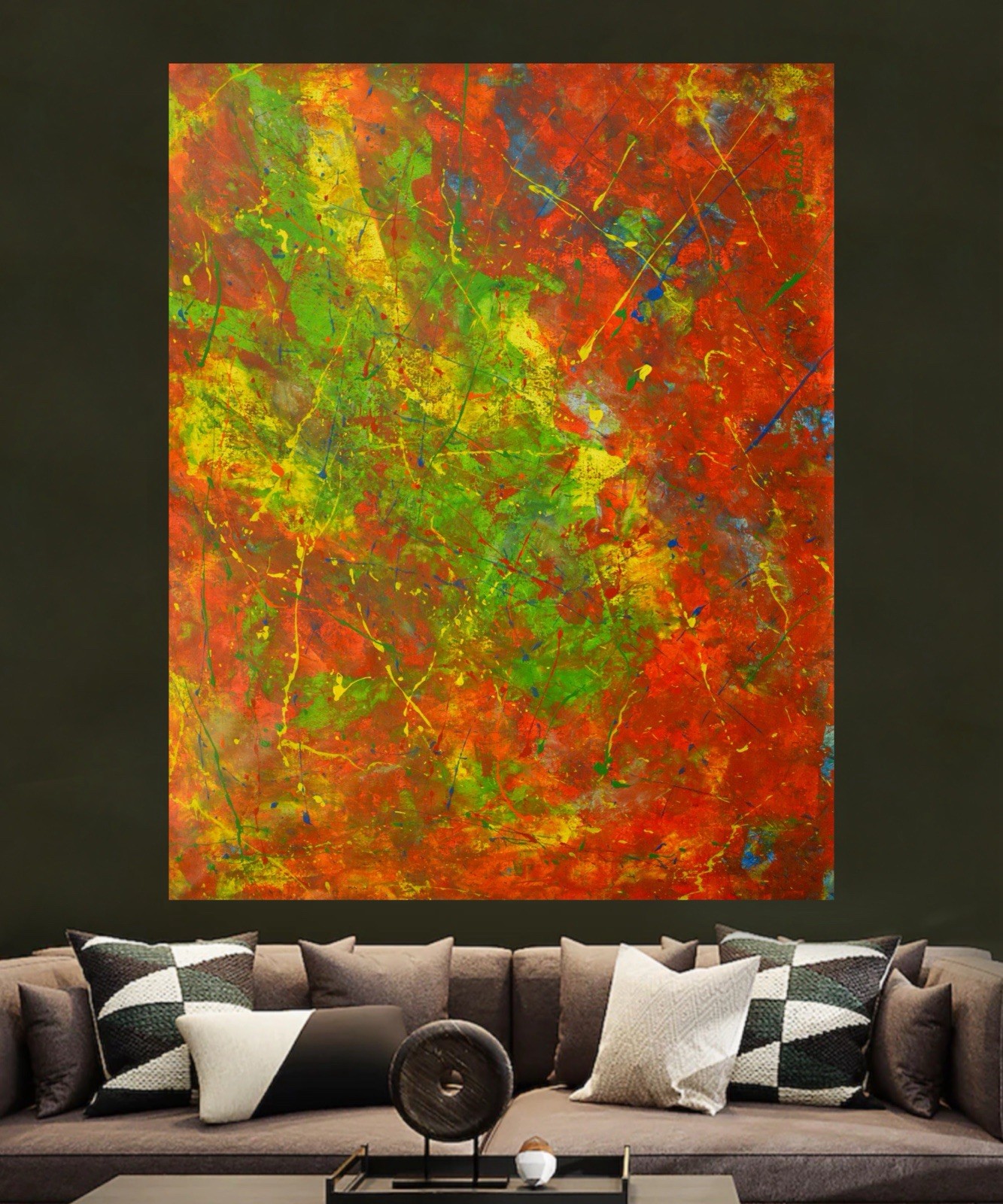 Mark Little Original￼ Giant Canvas Painting 81”X62” (6 Foot 9 inch) Abstract XXL