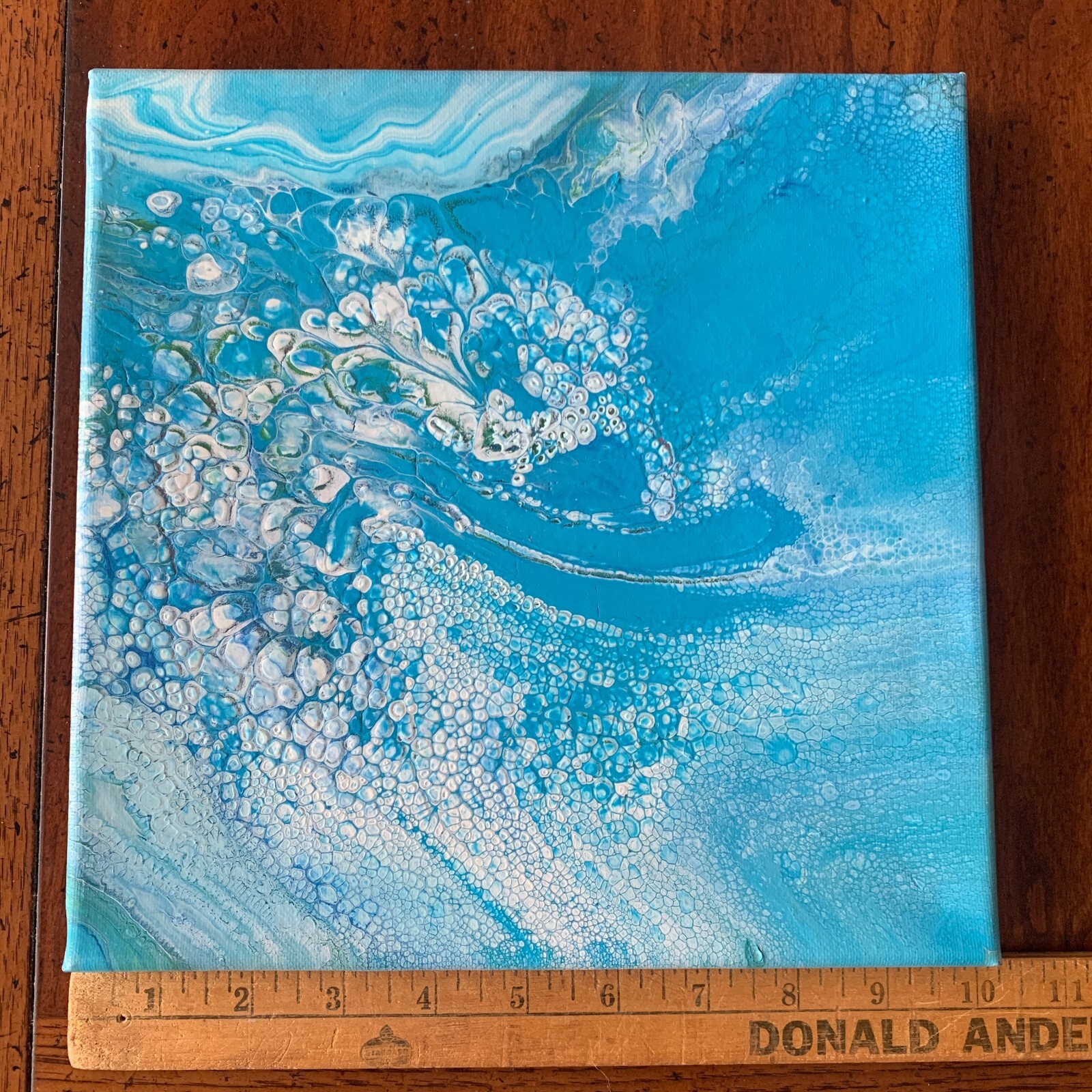 Original Abstract Art on Canvas Calm Peaceful Home Decor Poured Acrylic #41