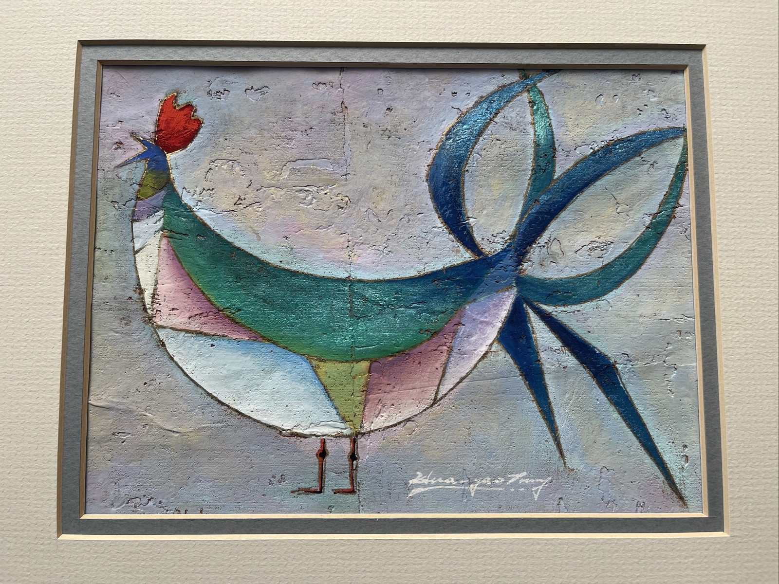 YAO TANG PAINTING BIRD MODERNISM CUBISM ABSTRACT ASIAN CHINESE EXPRESSIONISM