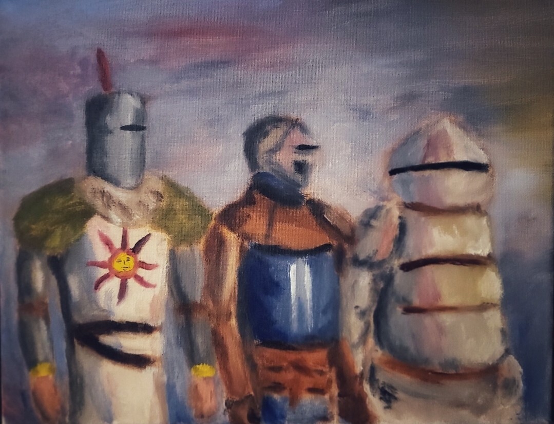 Lordran Trio, Dark Souls – original oil painting – direct from artist
