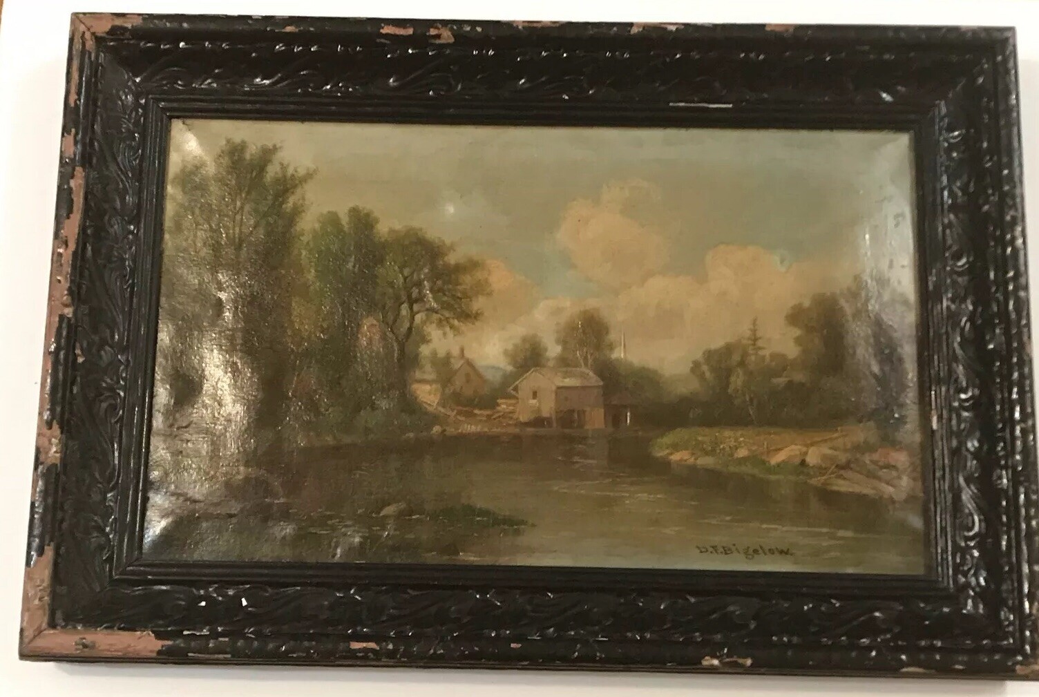Daniel Folger Bigelow Oil on Canvas Painting 1823-1910 Signed Framed