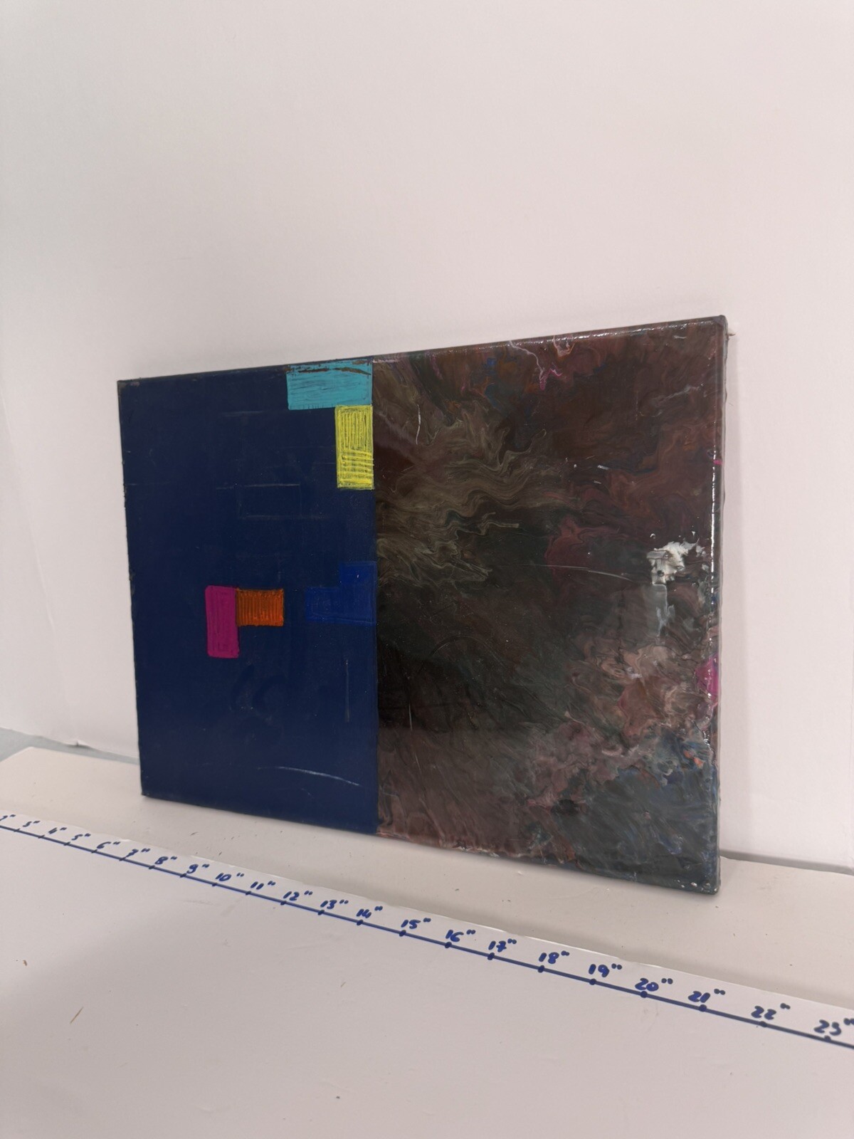 Vibrant Abstract Acrylic Pour Painting – Modern Wall Art – Resin Coated
