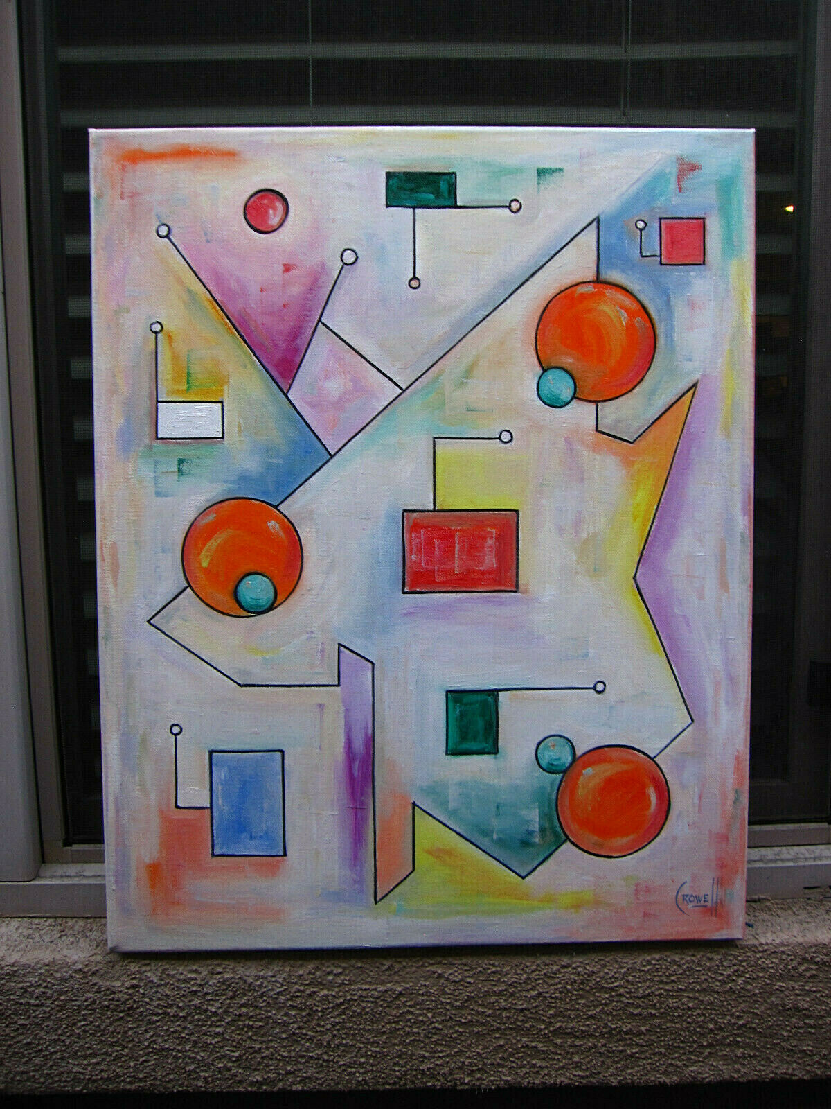 INTO THIN AIR abstract 16×20 NEW oil painting 2018 canvas original art Crowell
