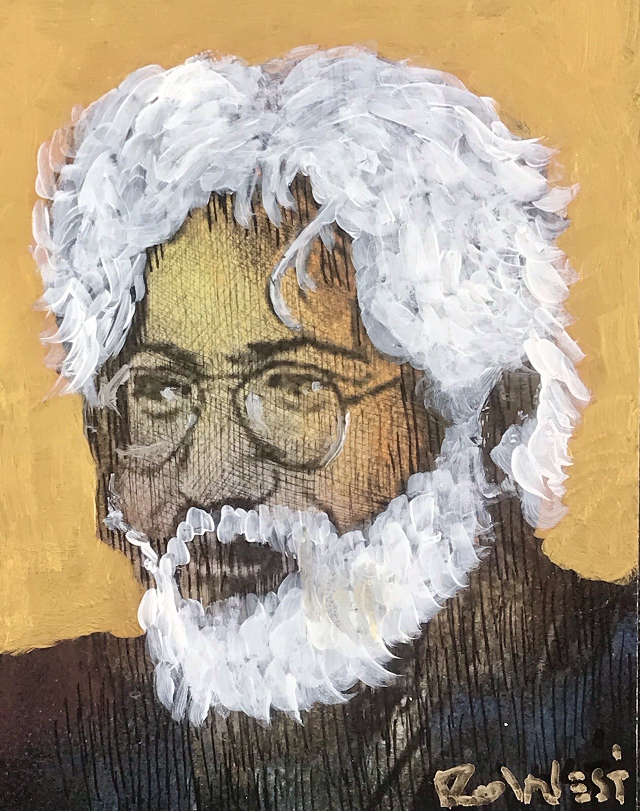 Jerry Garcia. Great full Dead. An Original Painting By Ro West. W/COA