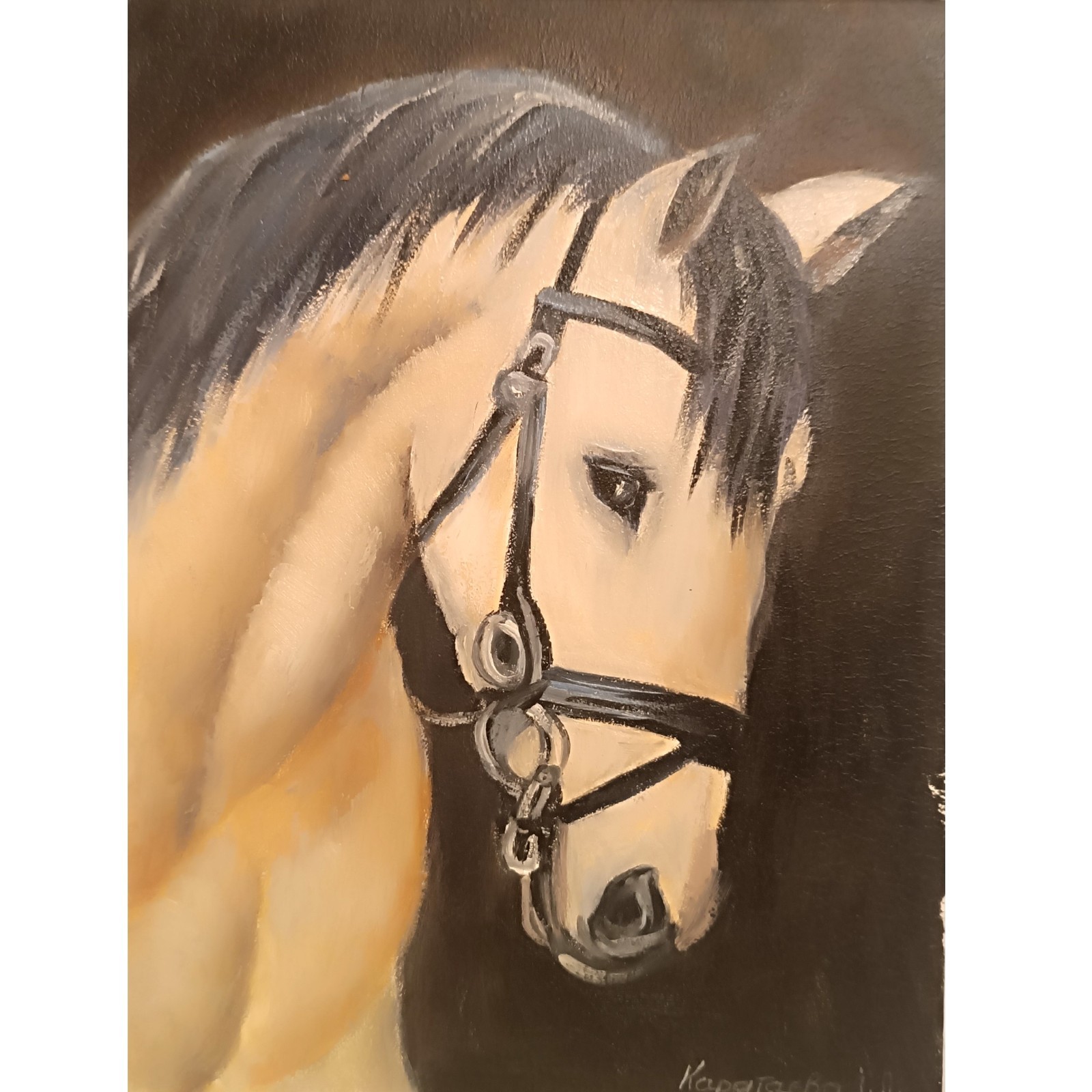 Original oil painting of a horse 7×9 hand painted animal art Gift idea
