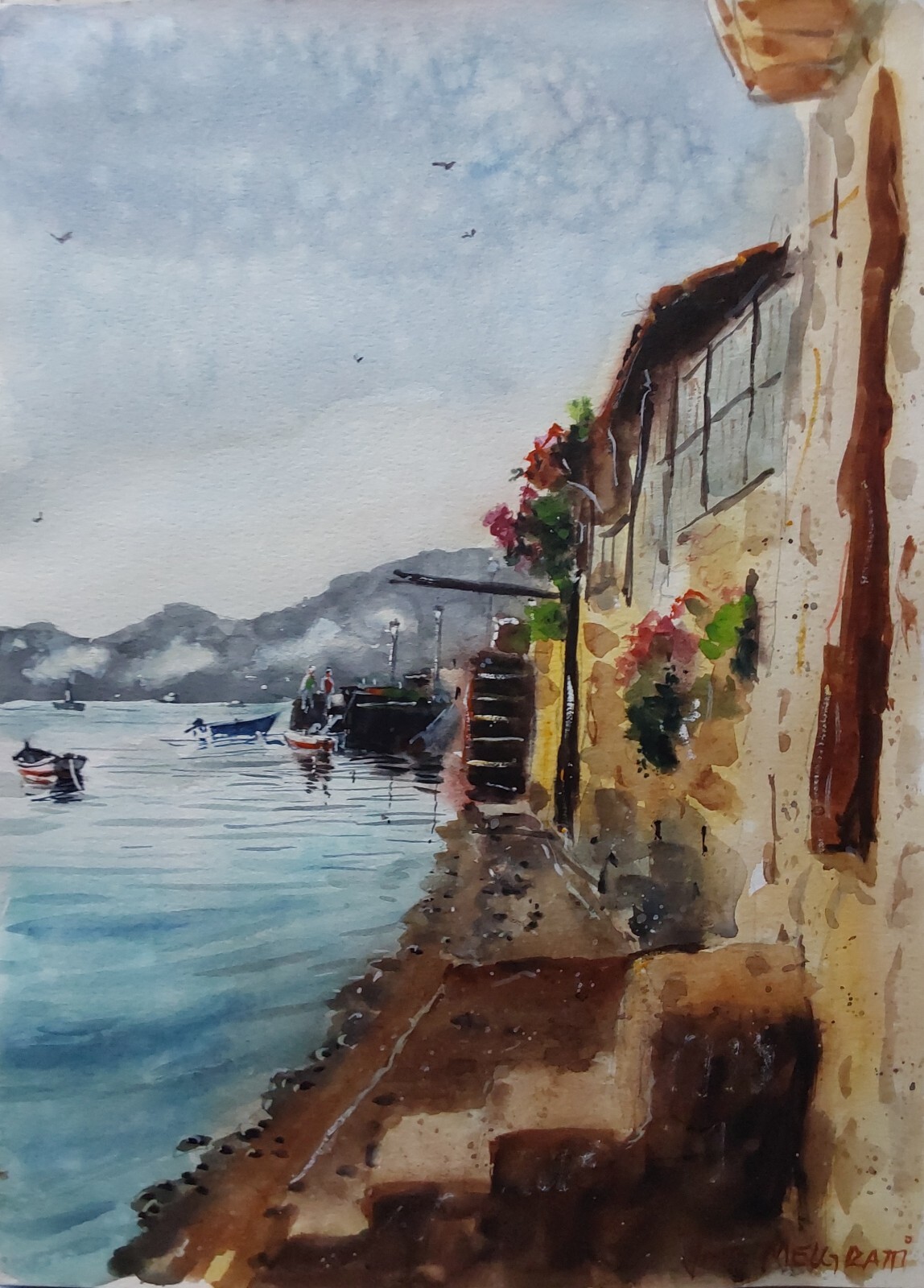 Watercolor Original Painting «Galicia, Spain» 11″ x 15″ NOT A PRINT