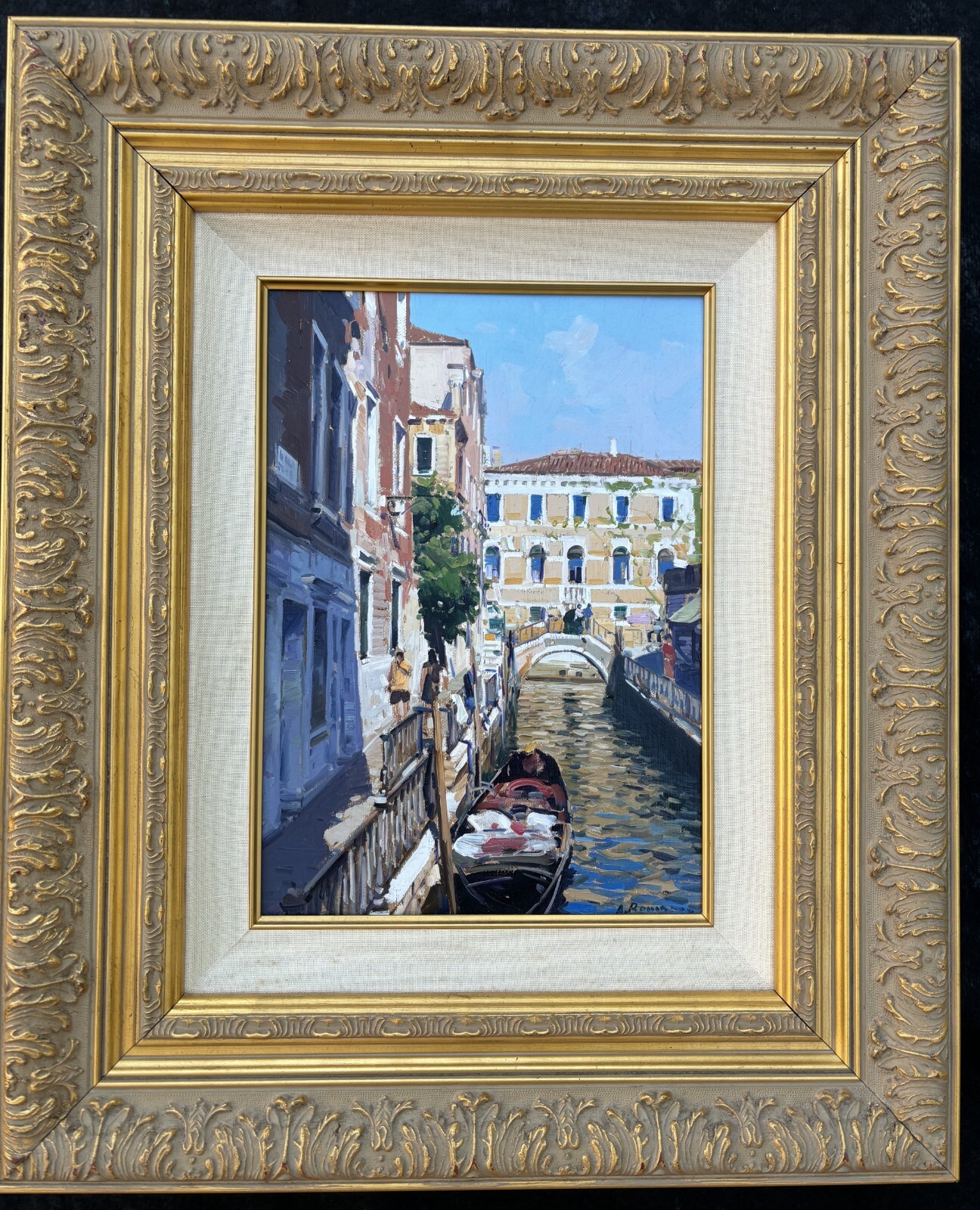 Venice Landscape Lagoon Listed Master painter Armando Romano Impressionist Art
