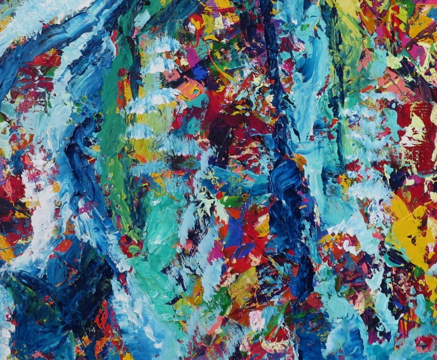Original Acrylic Abstract Painting on Canvas 16″ x 20″ Signed 2021